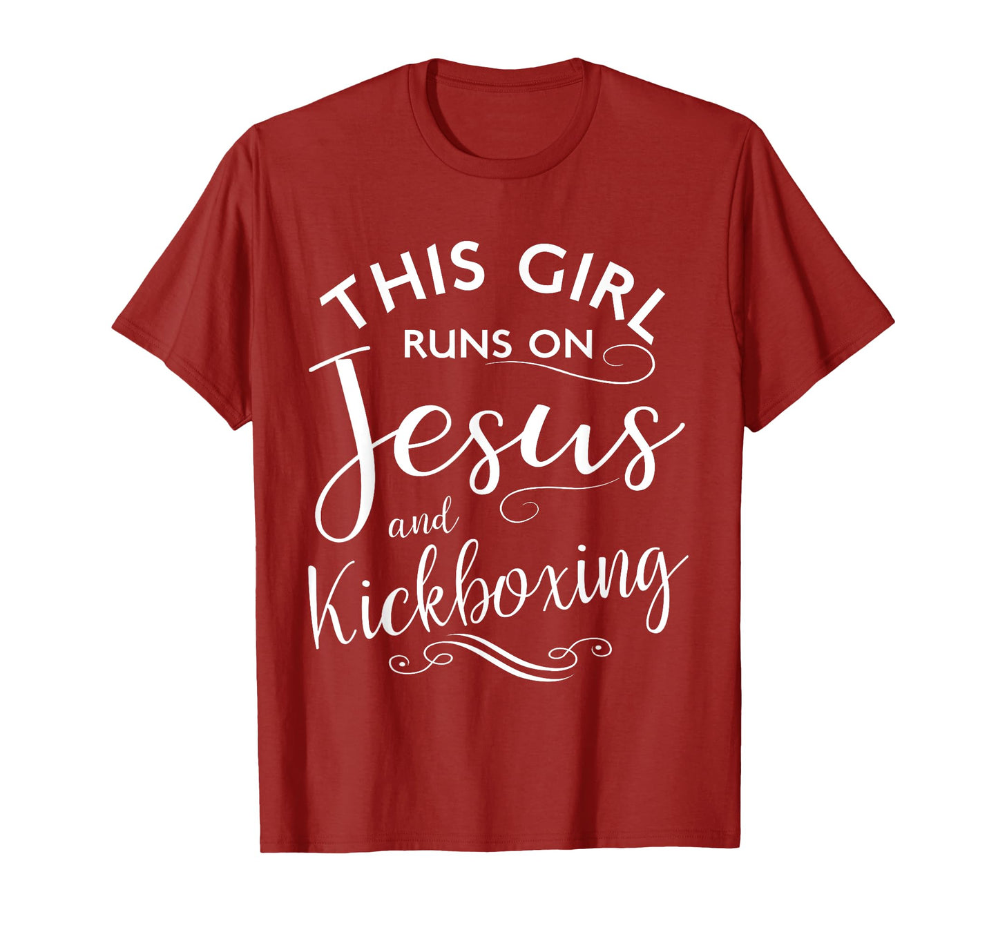 This Girl Runs On Jesus And Kickboxing Martial Arts Kickbox T-Shirt
