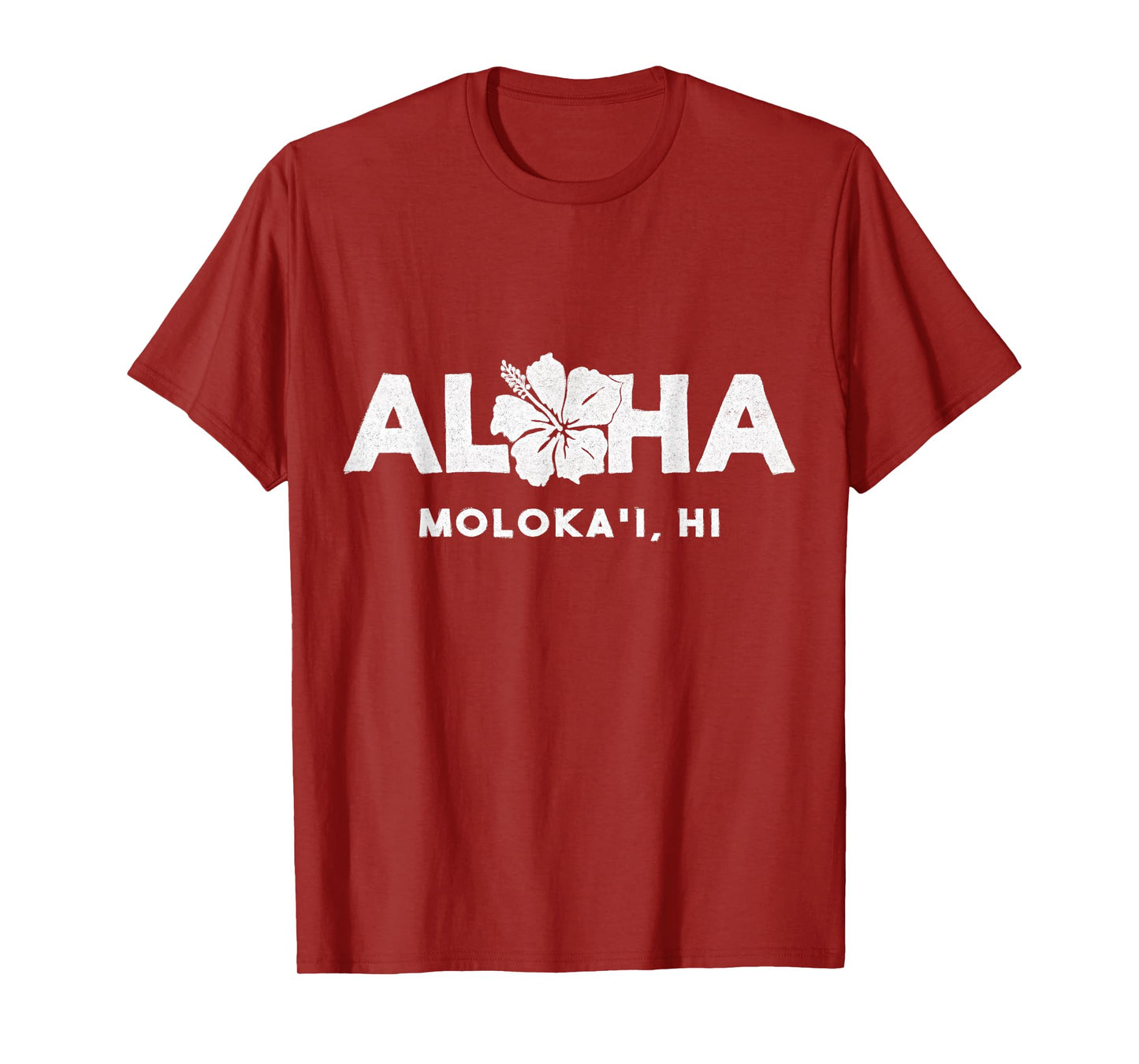 Aloha Moloka'i Hawaii Souvenir Vintage Hibiscus flower T-Shirt