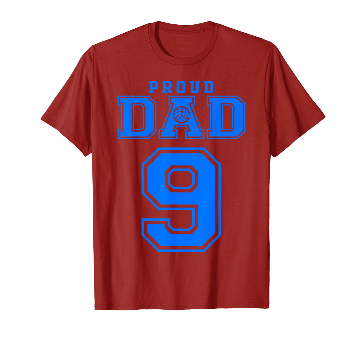 Proud Volleyball Dad Number 9 B T-Shirt