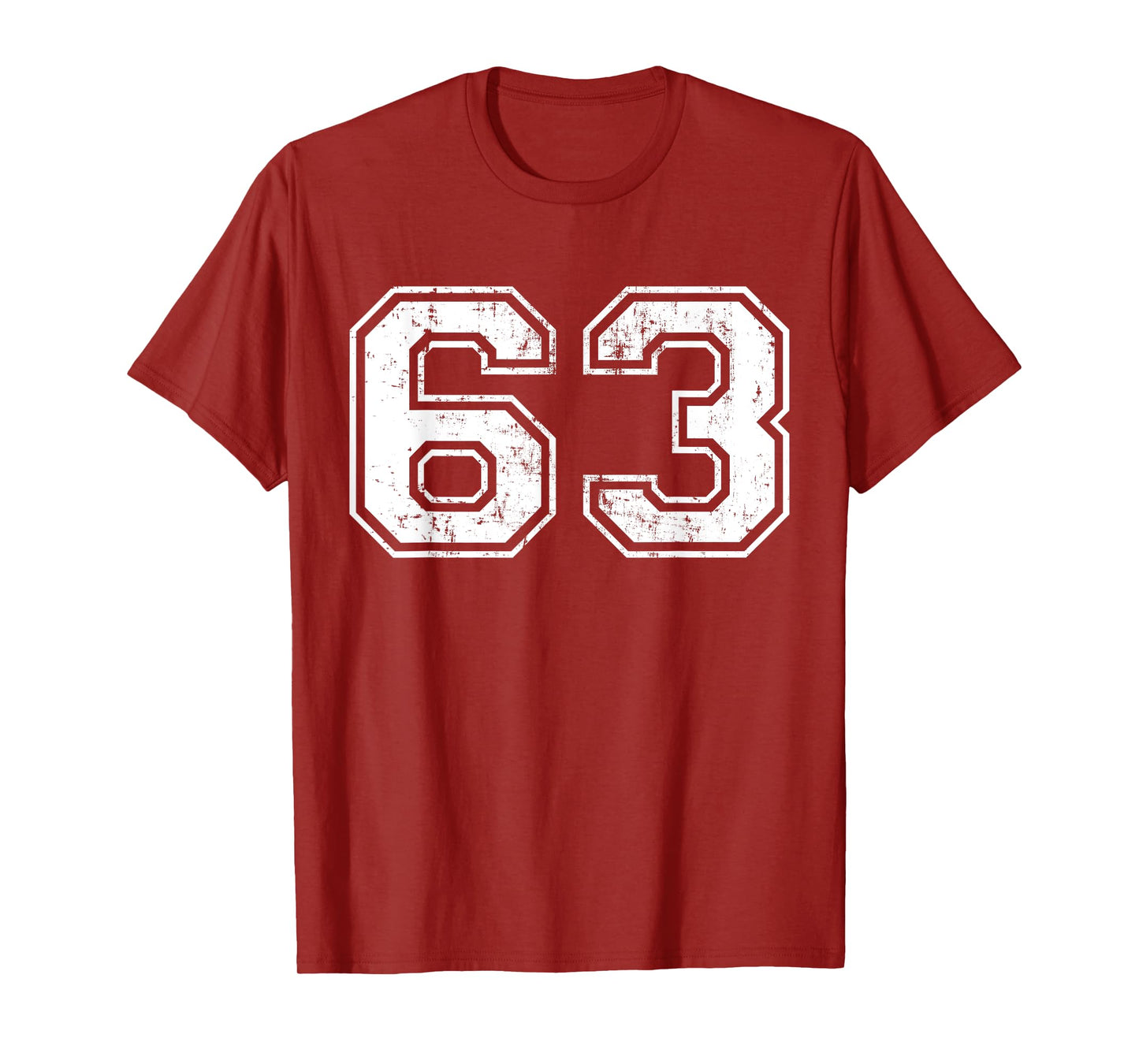 Number 63 Distressed Vintage Sixty Three Sport Team Practice T-Shirt