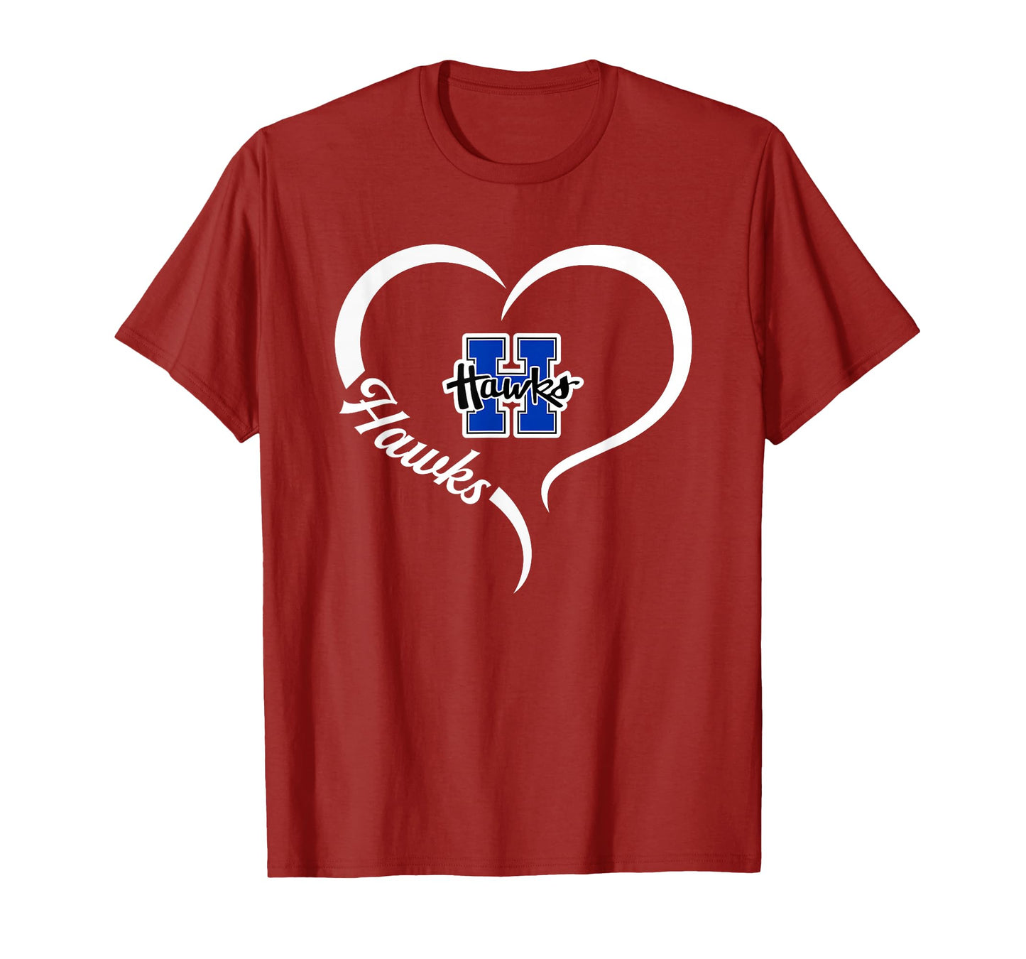 Hillsboro Hawks Logo Half Heart Slogan HS T-Shirt