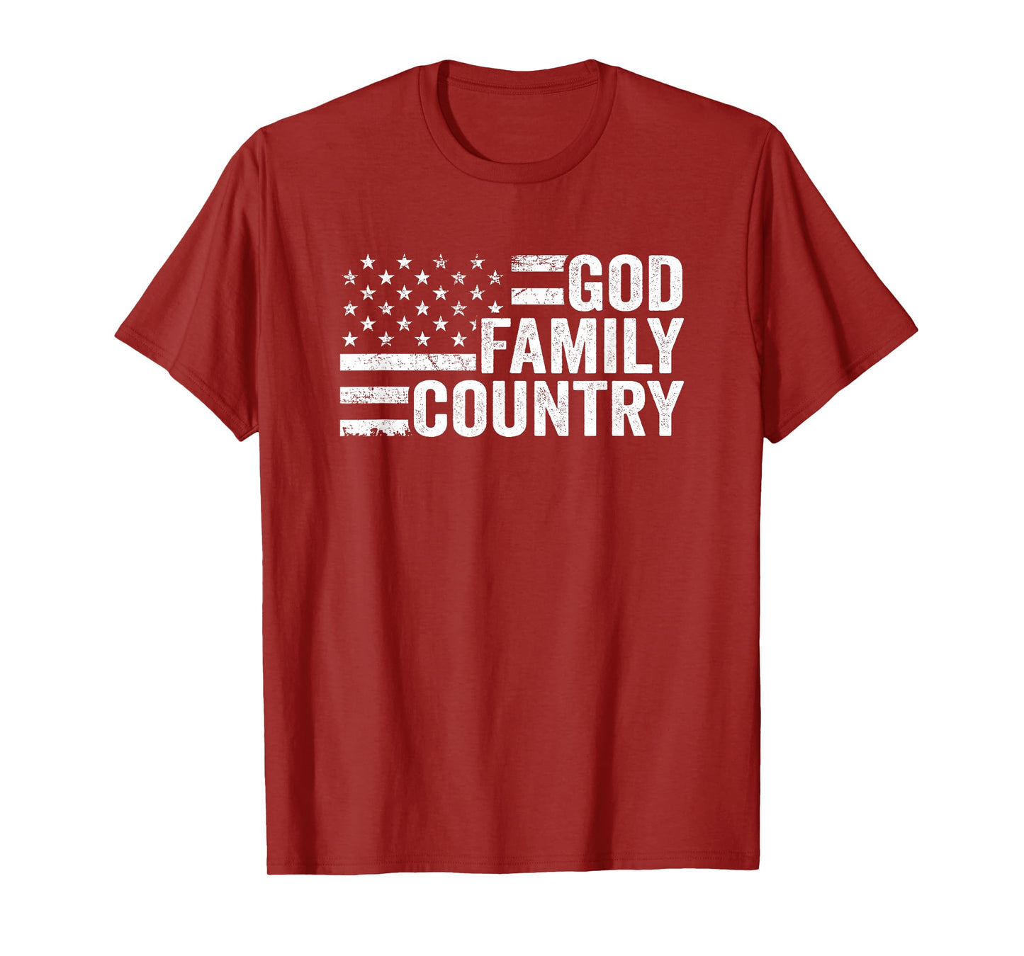 God Family Country - Patriotic Christian American Flag Women Men T-Shirt