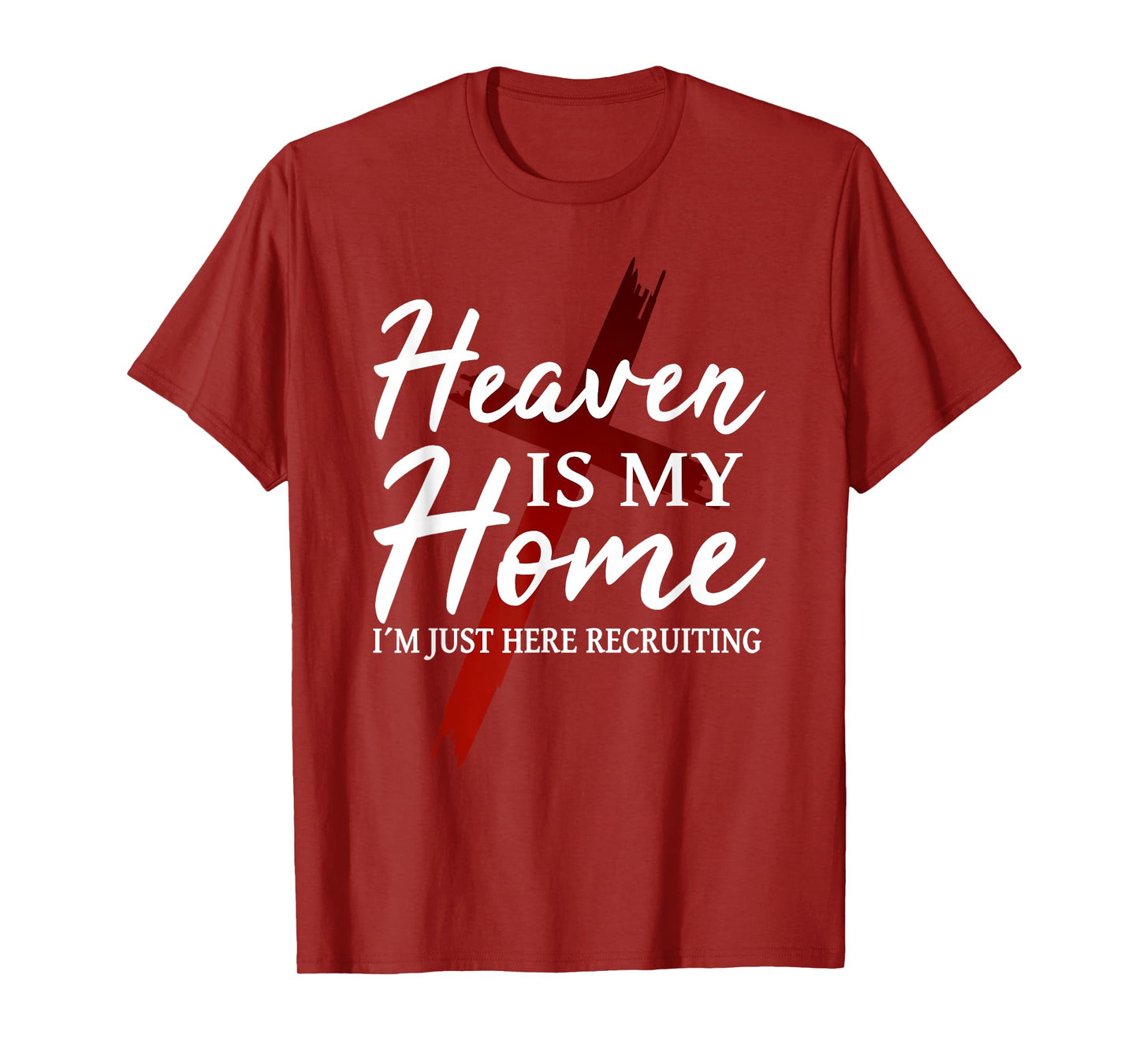 Religion Cross Love Jesus Christ Christian God Jesus Faith Heaven is my home T-Shirt - Unisex-Adults - Black - Short Sleeve - Small