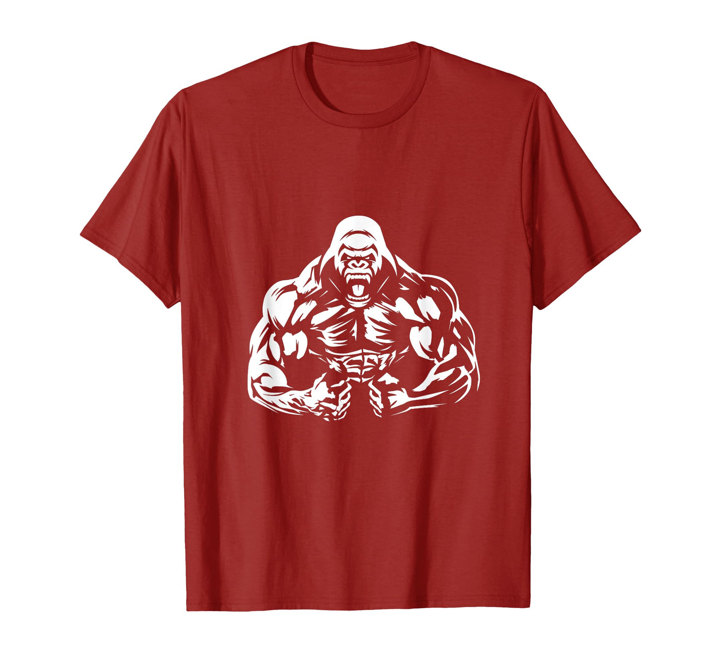Vegan Fitness Gorilla Workout Apparel Unisex-Adults Gorilla Bodybuilder Vegan Workout Gym Strength Training T-Shirt