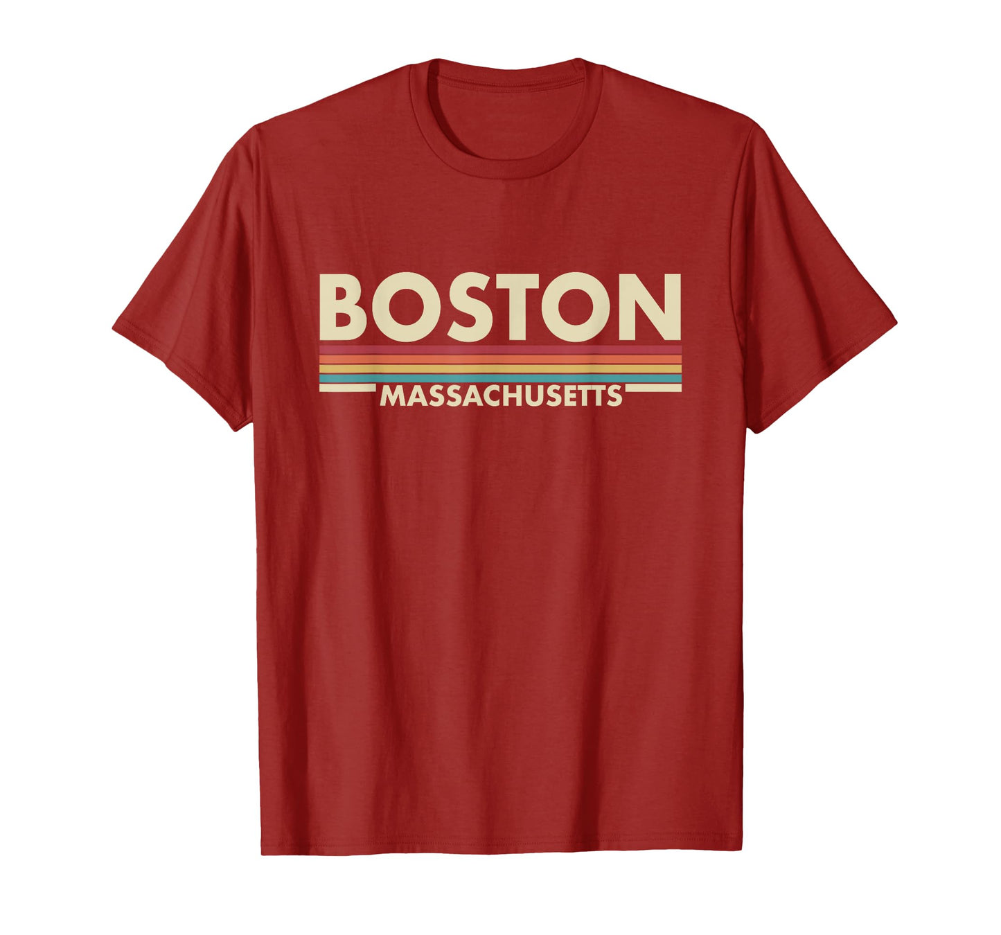 Graphic Club Inc. Boston - Massachusetts Vintage Retro Stripes Classic T-Shirt
