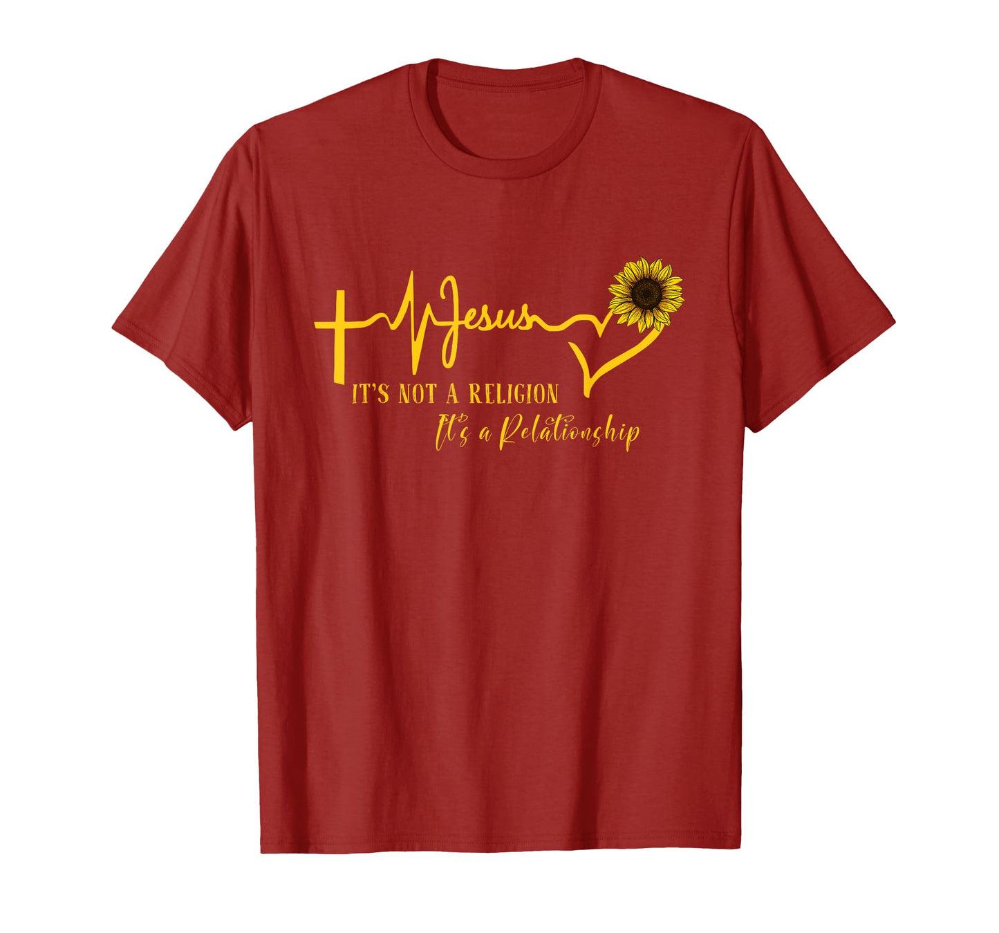 Jesus It's not Religion It's a Relationship Sunflower Christ T-Shirt