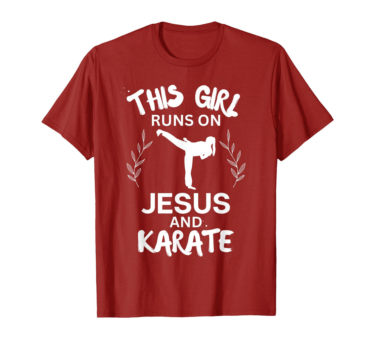 This Girl Runs On Jesus And Karate Christian Karate Lover T-Shirt