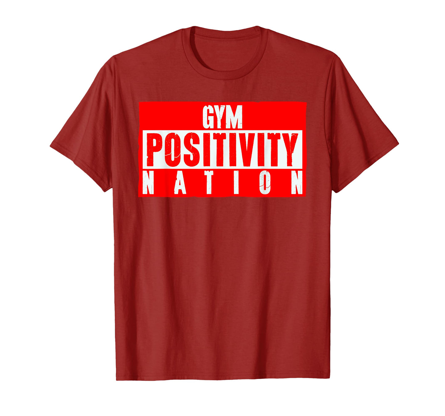 Gym Positivity Nation Black Unisex-Adults Modern Crew Neck Short Sleeve T-Shirt