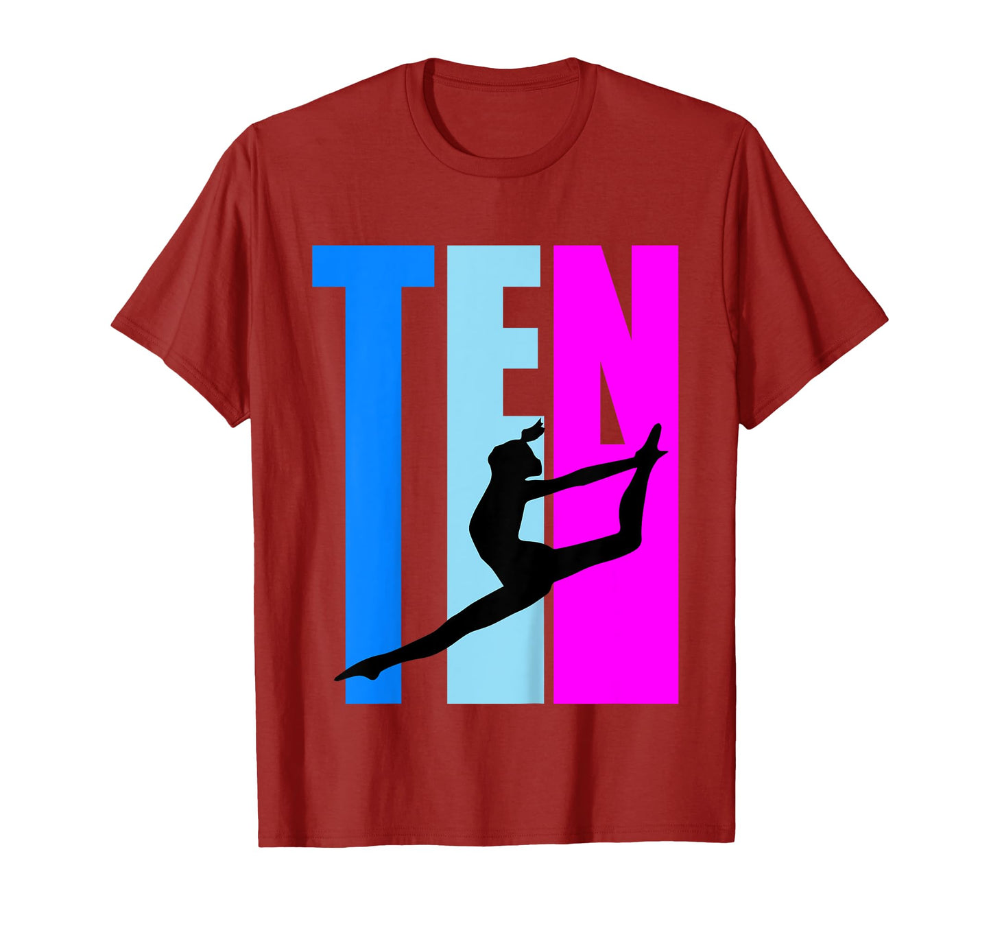 Kids 10th Birthday Gymnastics Girls Gymnast Dance Dancer Dancing T-Shirt