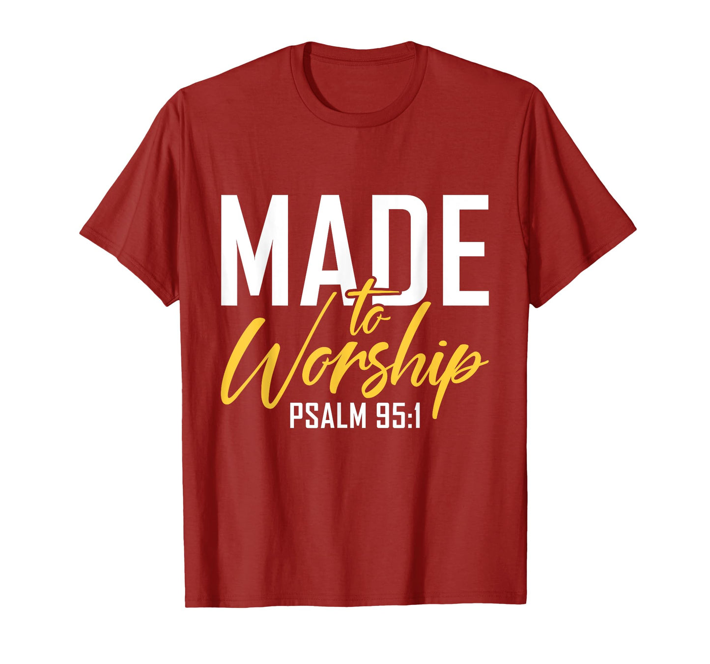 Made To Worship Designs By ShirtZilla Unisex-Adults Worship Shirt Men & Women God T-Shirt Black Small Letter Print Crew Neck Classic Fit T-Shirt