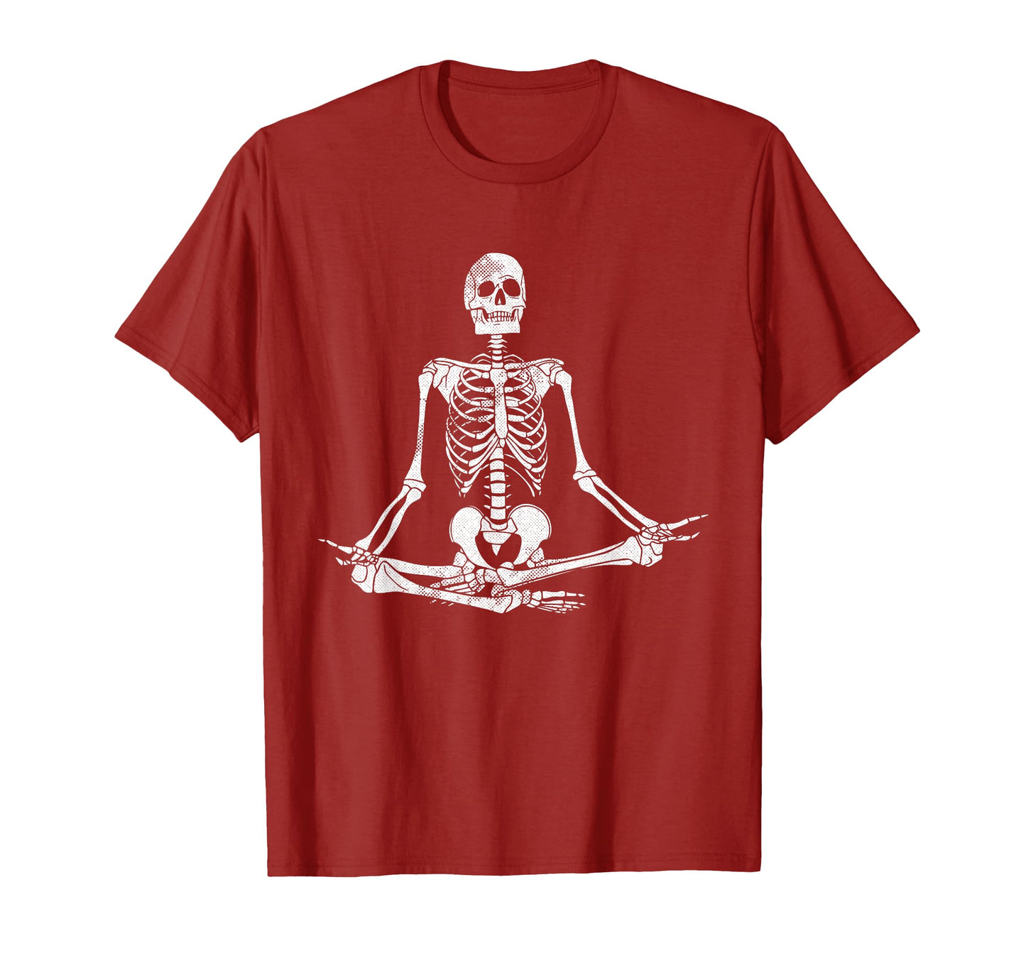 Meditating Skeleton Lazy Halloween Costume Funny Skull Yoga T-Shirt