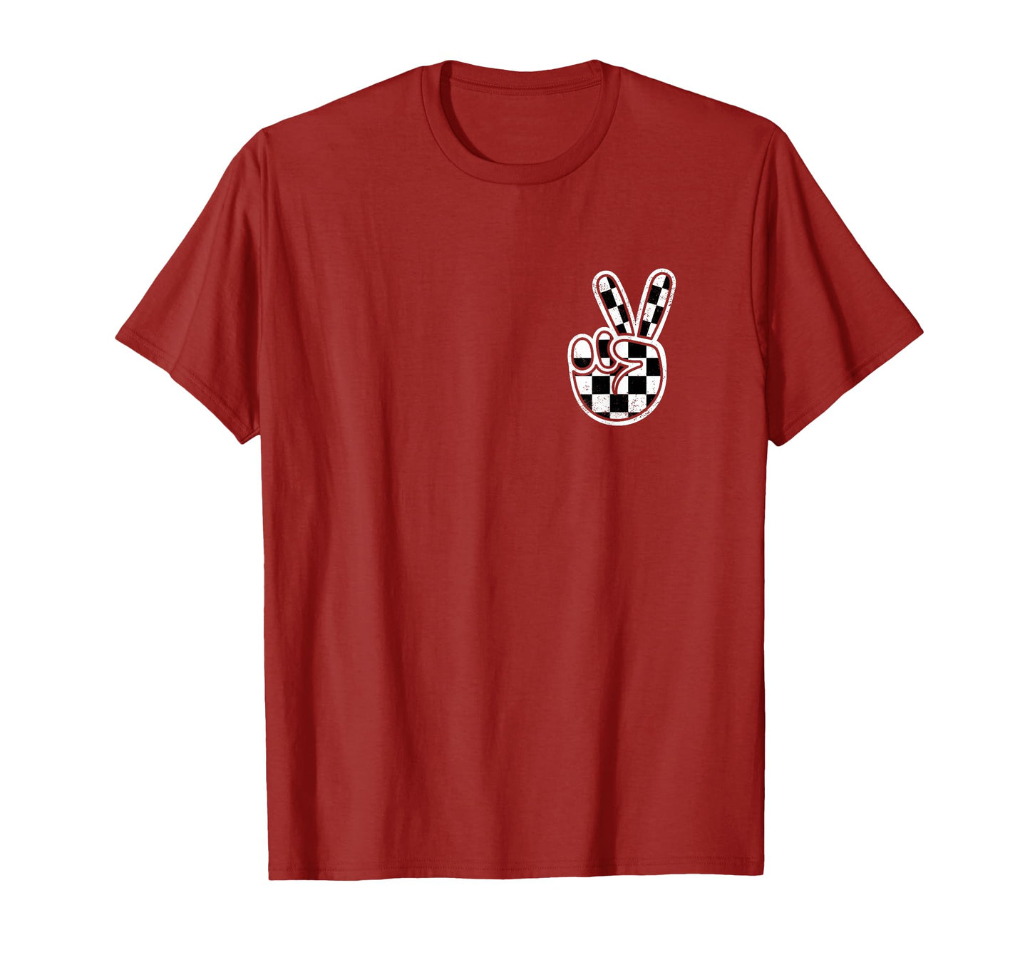 Checkered Peace Sign Hand Racing Flag Race Car Boys Toddler T-Shirt