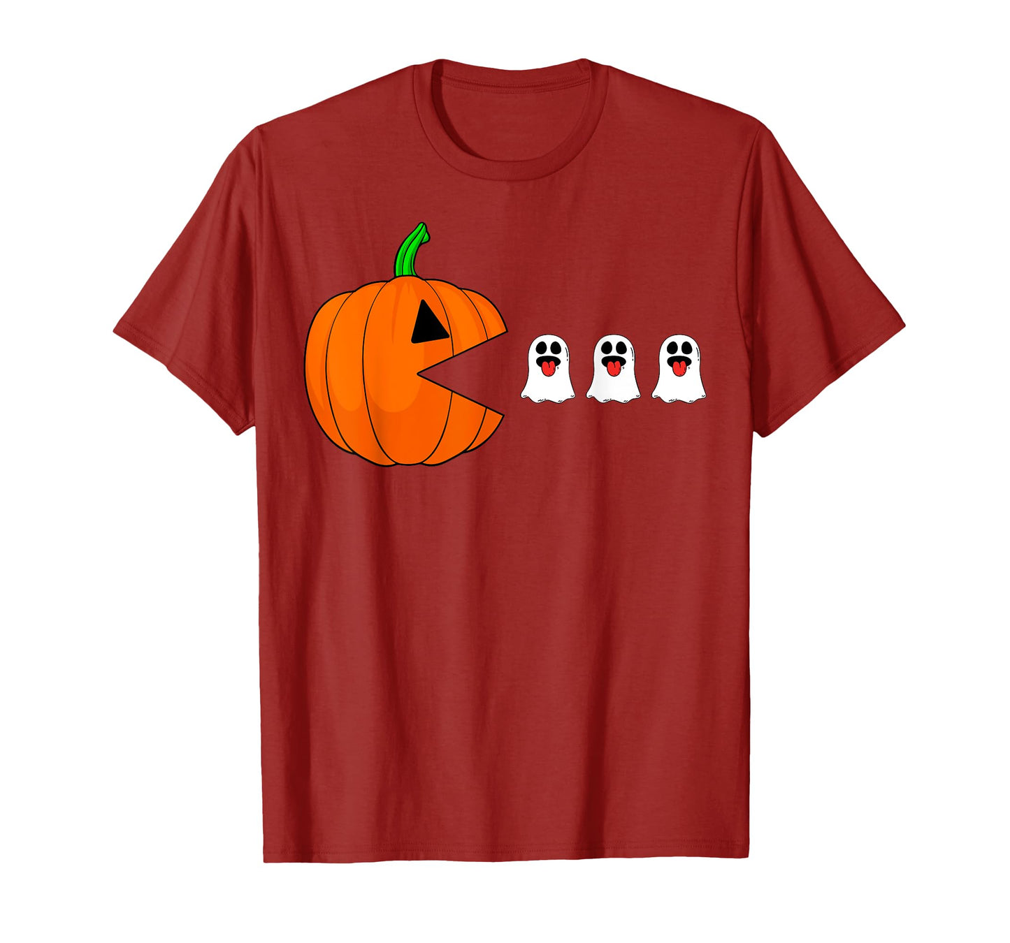 Halloween Gamer Pumpkin Eating Ghost Costume Men Boys Kids T-Shirt