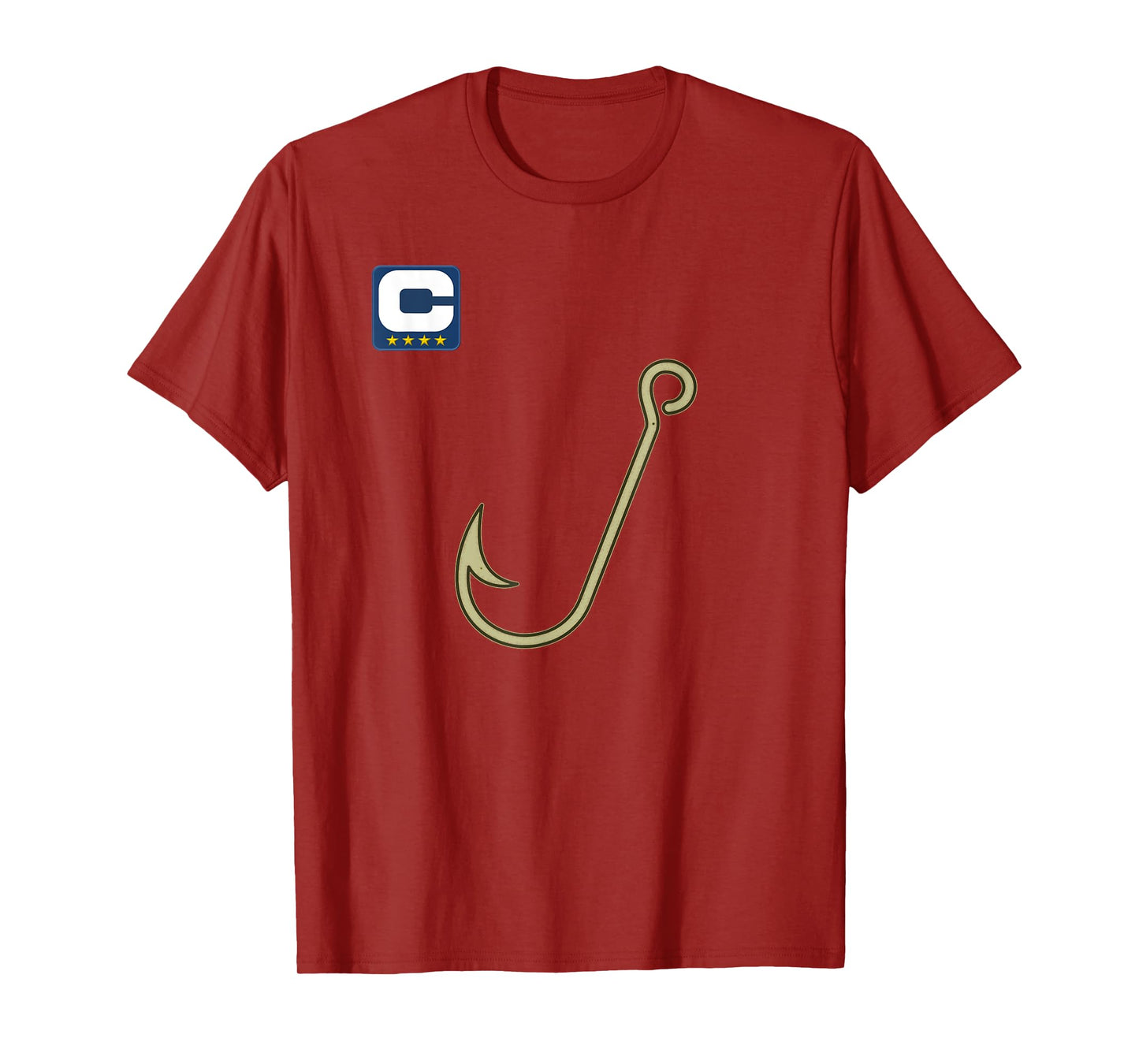 Funny Hook 4-Star Captain - for Fishing and Football Fans T-Shirt