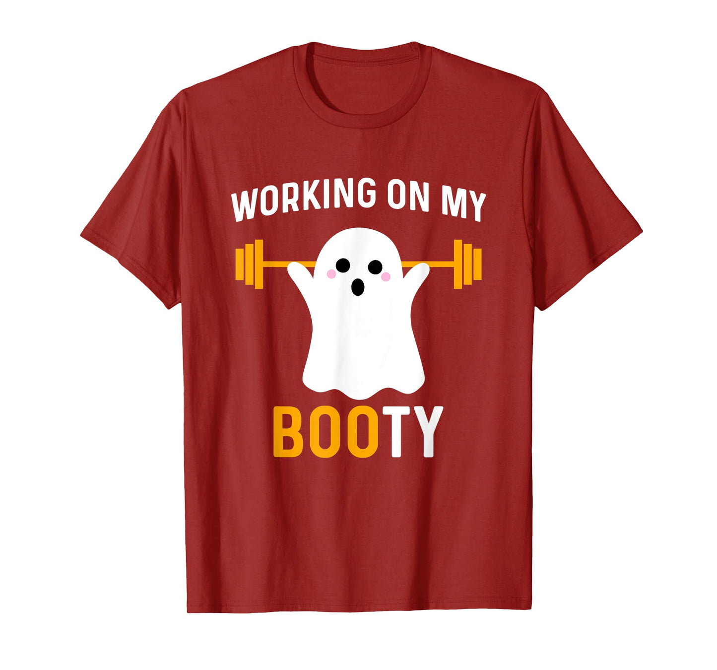 Working On My Booty Funny Halloween Workout Gym Squat T-Shirt