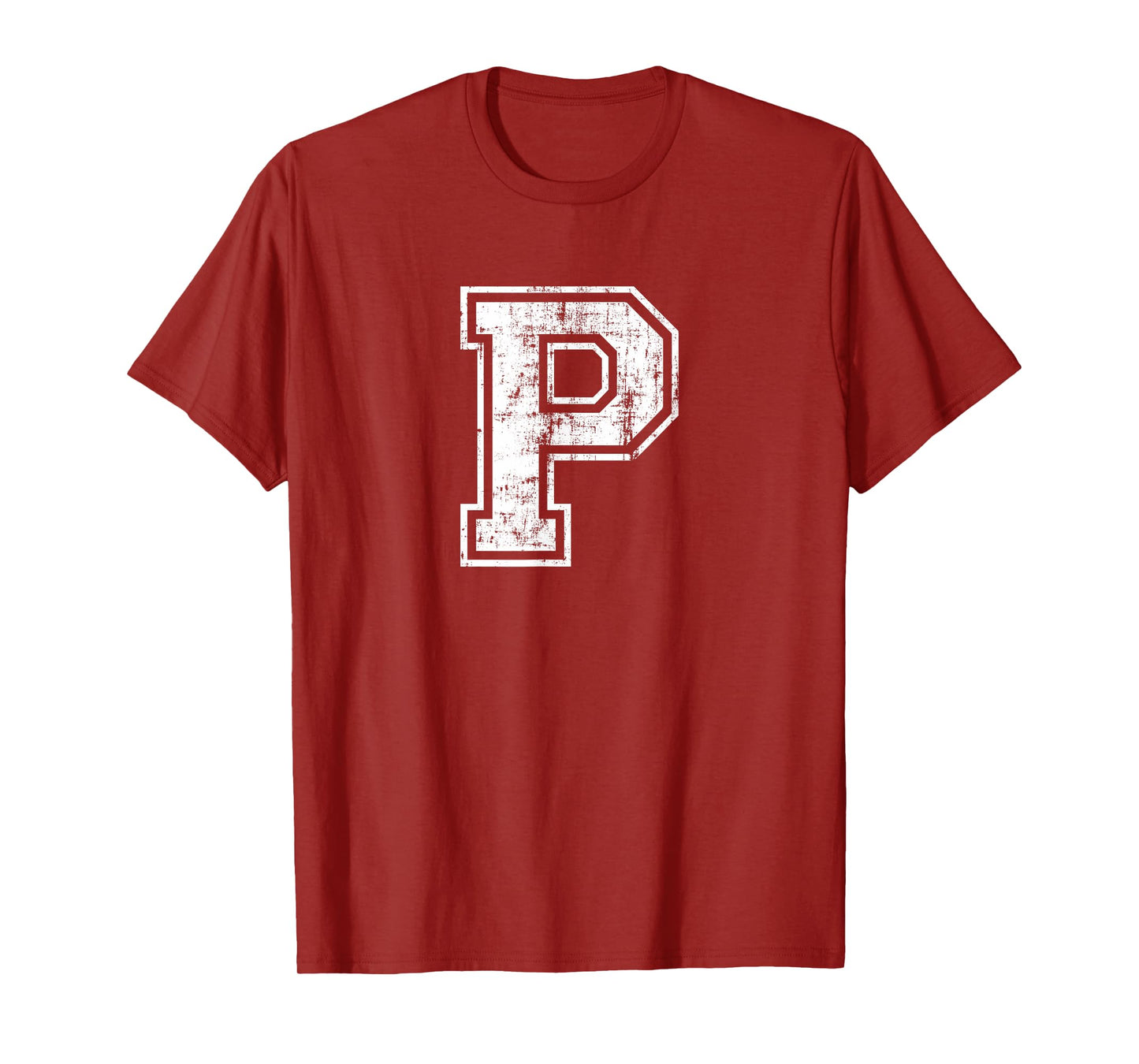 Letter P Uppercase Alphabet Initial School College Varsity T-Shirt