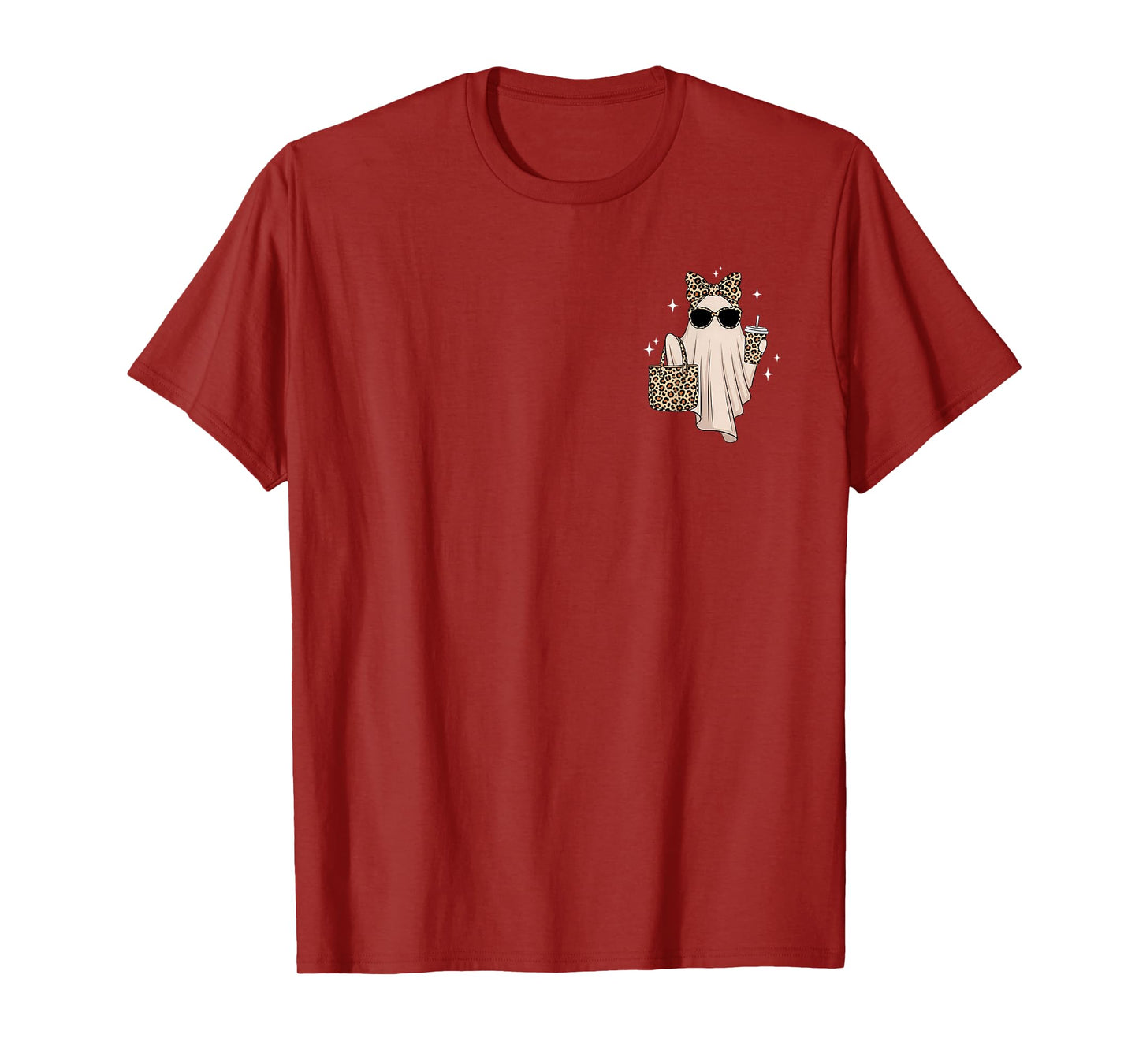 Coquette Leopard Ghost Coffee Boo-JEE Halloween Boujee Ghost T-Shirt