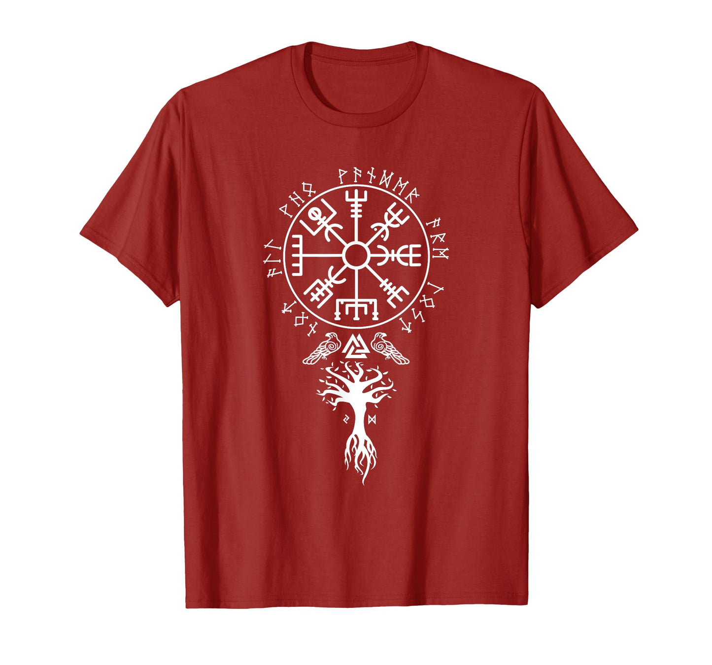Cool Magical Stave Norse Symbol Ancient Mythology Vegvisir Runes Funny Viking Compass Nordic Gift Men Women T-Shirt