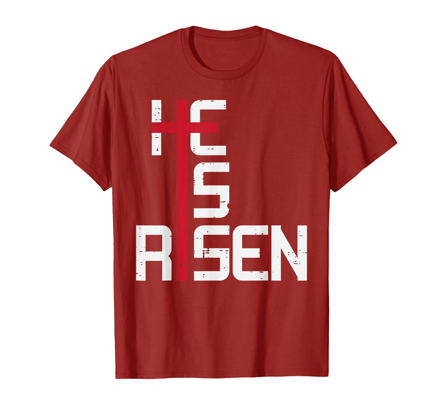He Is Risen Cross Jesus Easter Christian Religious Men Teens T-Shirt