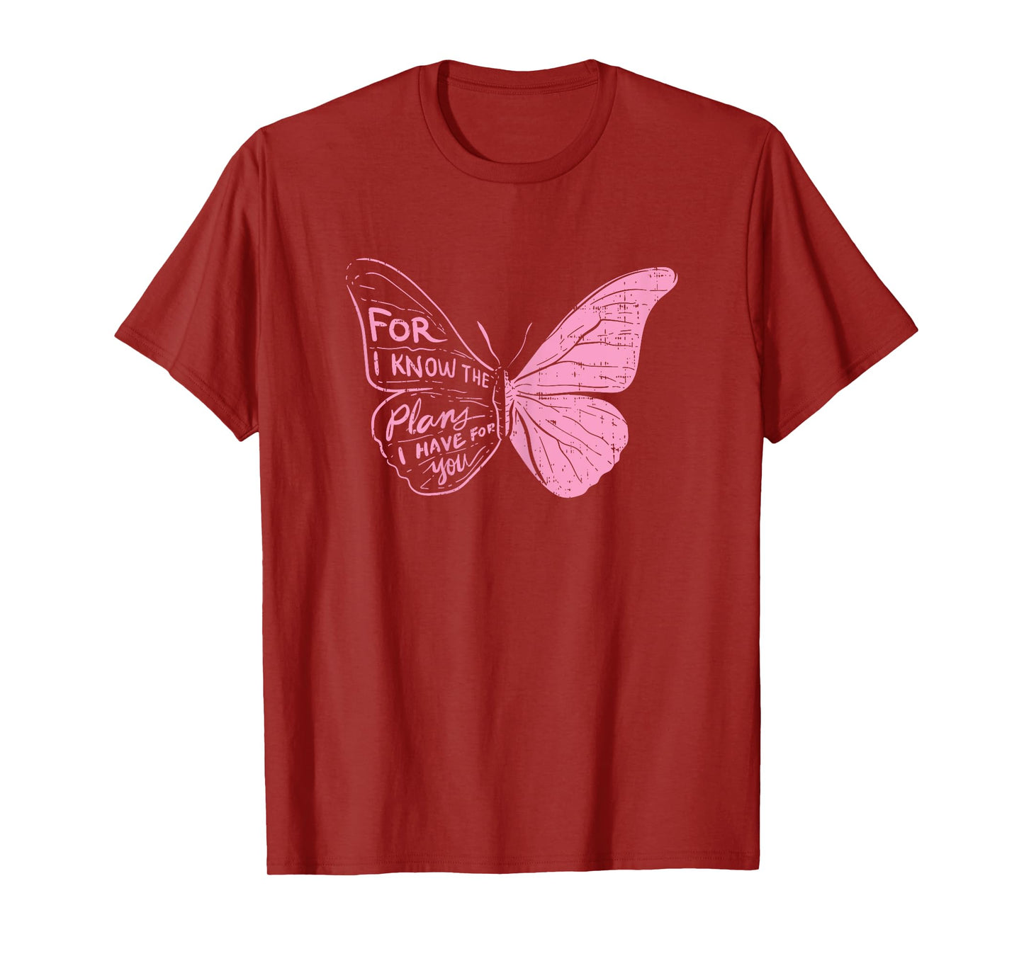Butterfly I Know The Plans Verse Bible Jesus Christian Gift T-Shirt