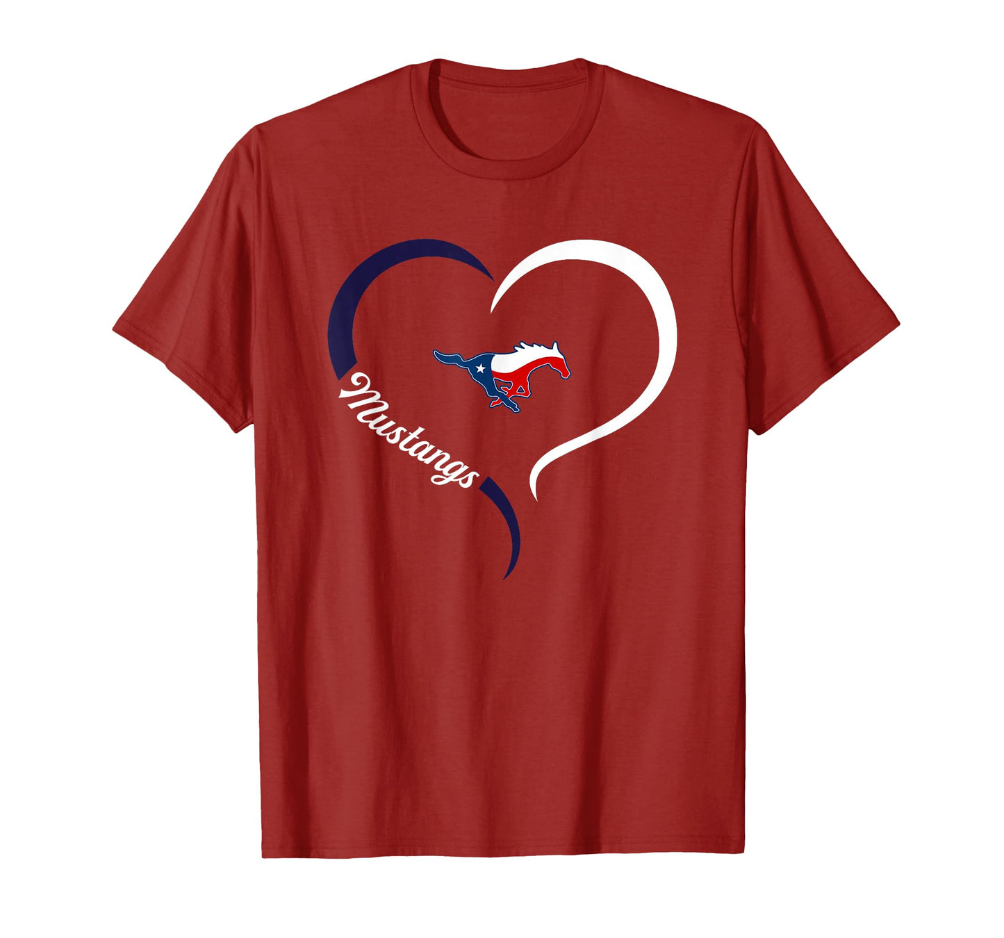 Madisonville Mustangs Logo Half Heart Slogan HS T-Shirt