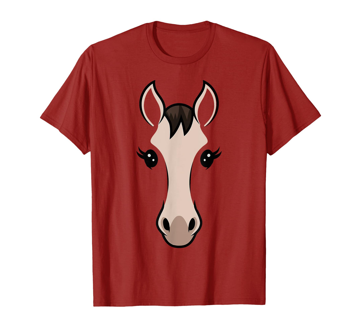 Horse Face Tshirt Costume Kids Women Cute Halloween Themed T-Shirt