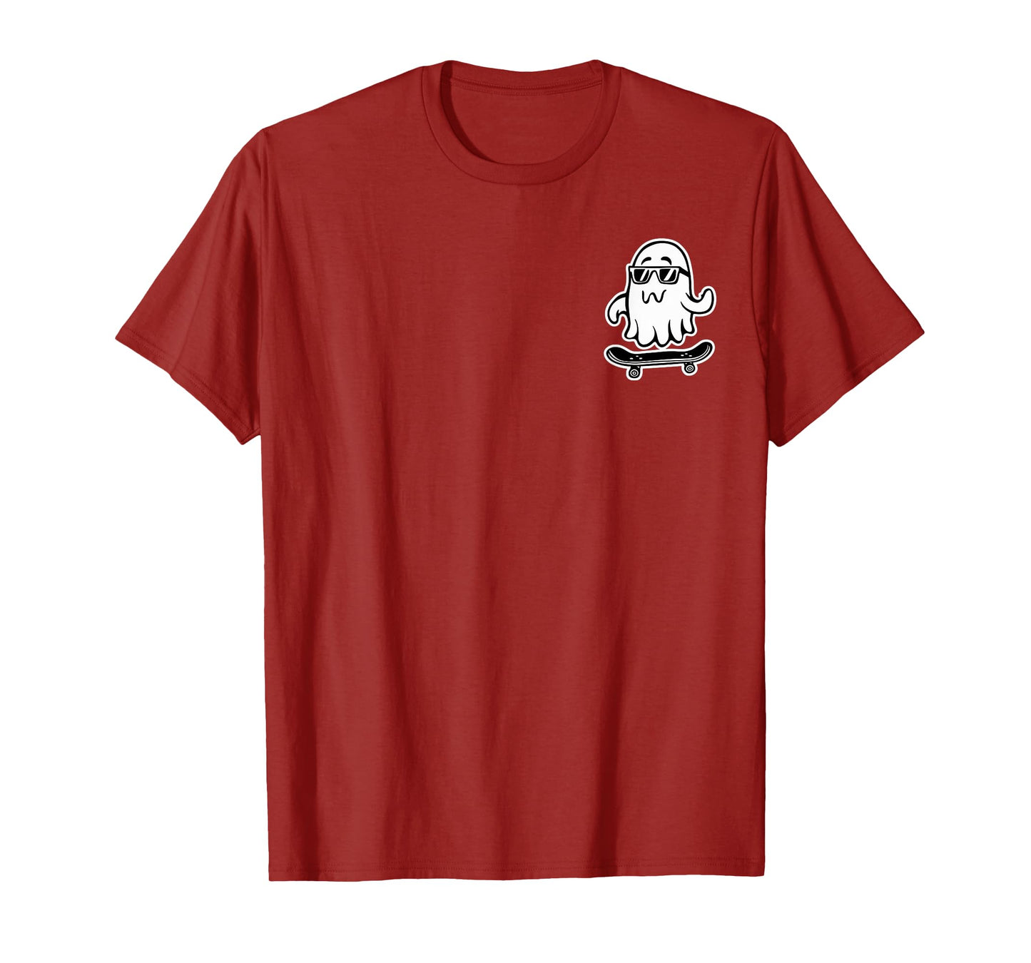 Funny Ghost On Skateboard Retro Halloween Costume Kids Boys T-Shirt
