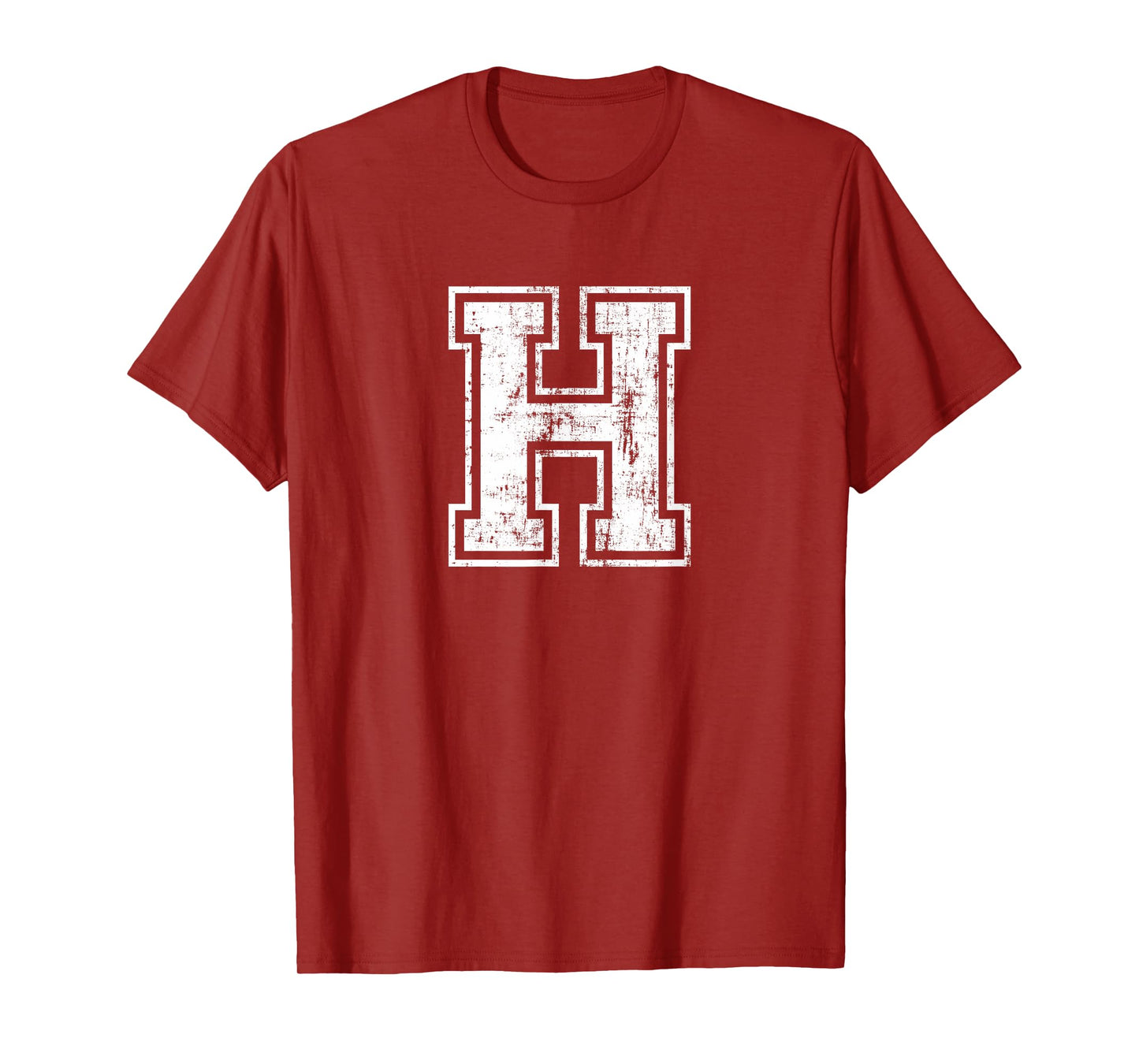 Letter H Uppercase Alphabet Initial School College Varsity T-Shirt