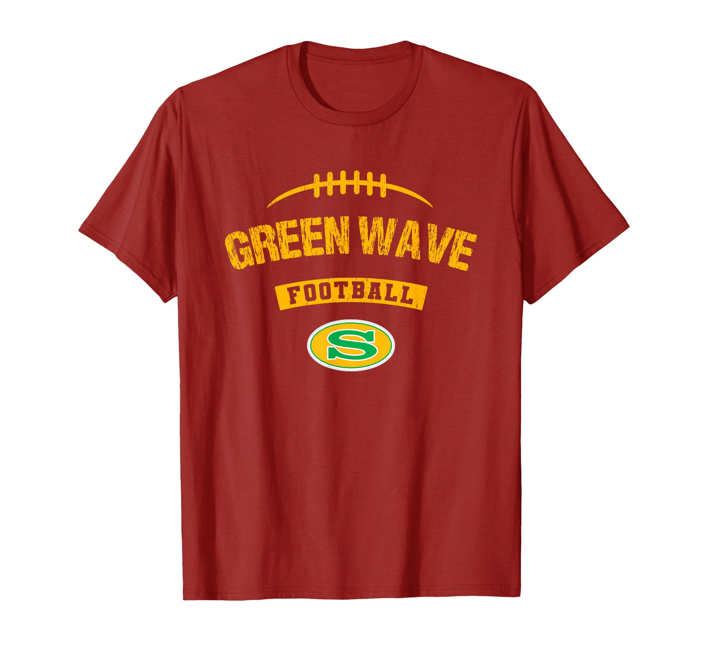 Summerville Green Wave Logo Football Distressed HS T-Shirt