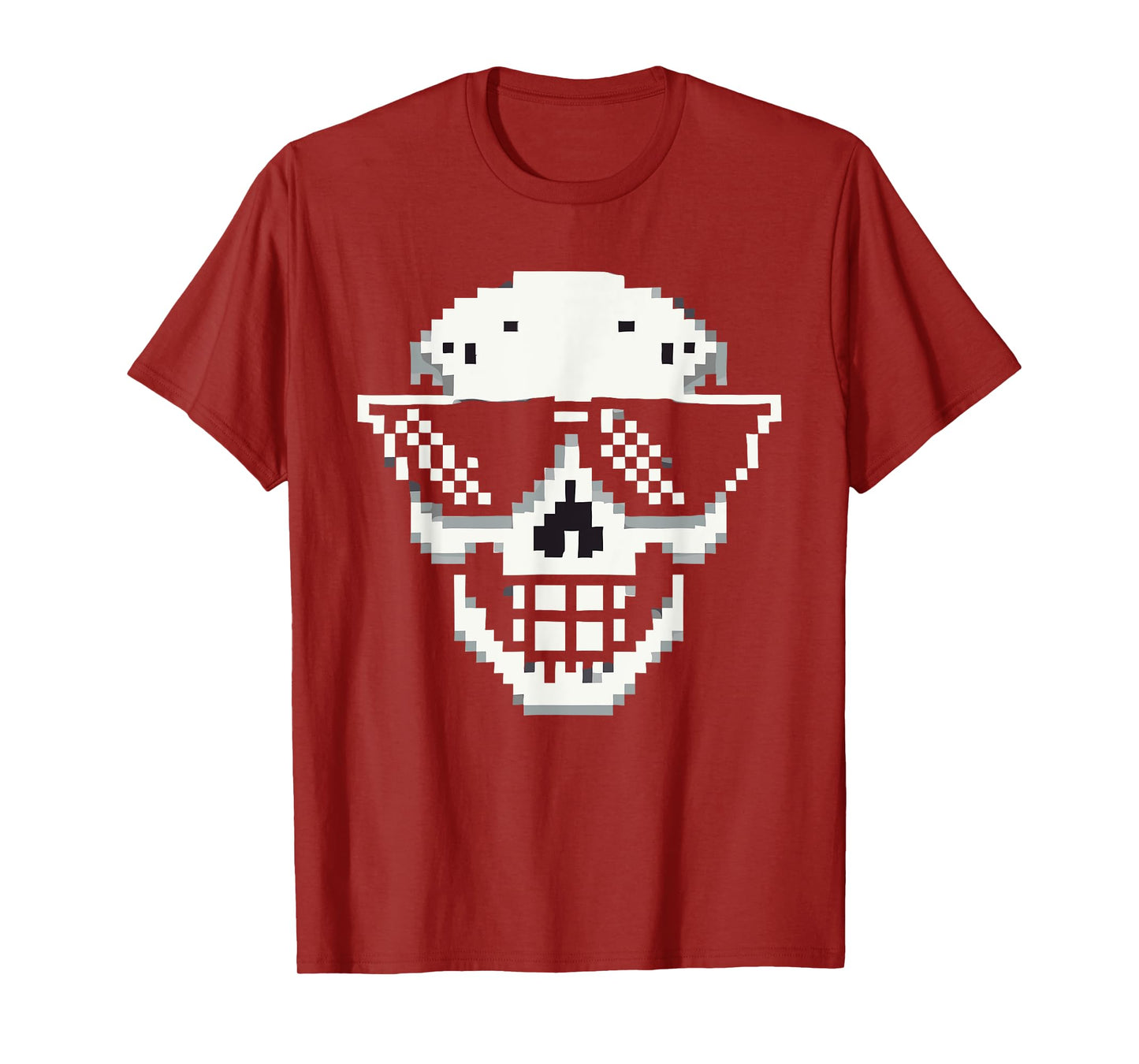 Pixel Cool Skull With Sunglasses Style T-Shirt