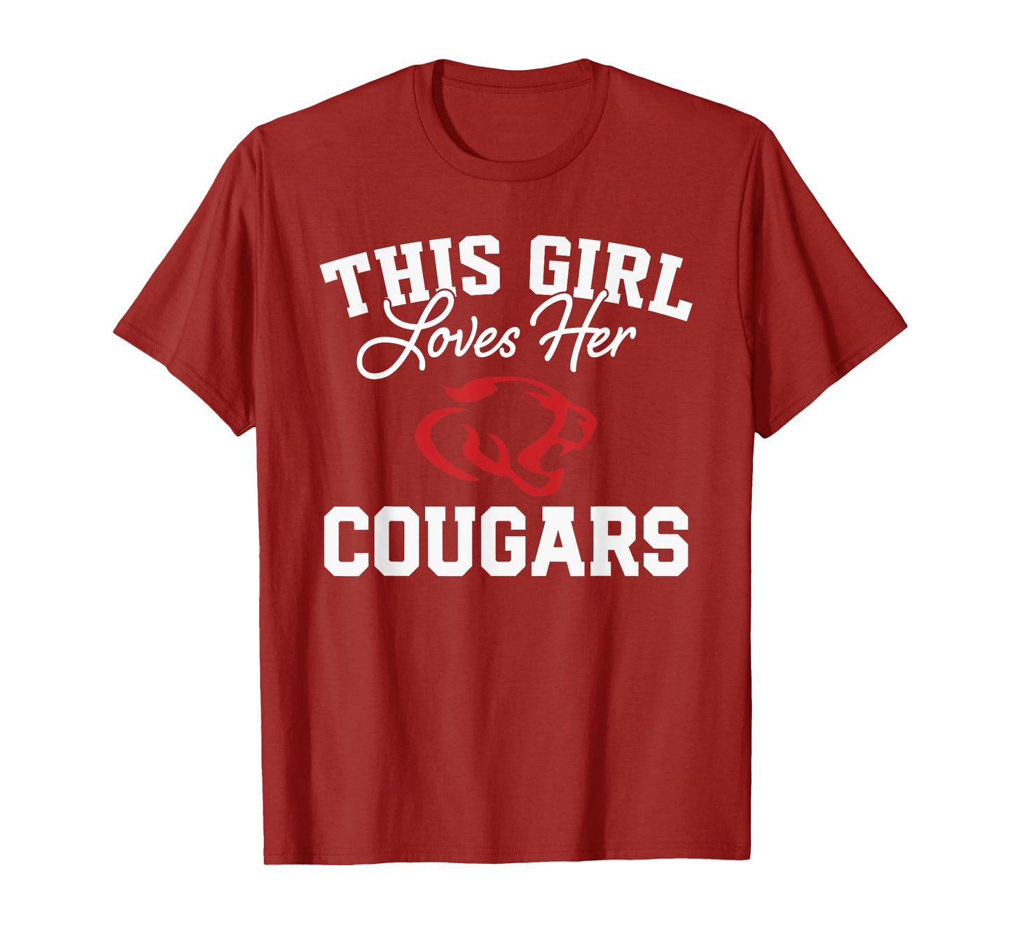 Crosby Cougars Logo This Girl Loves Her HS T-Shirt