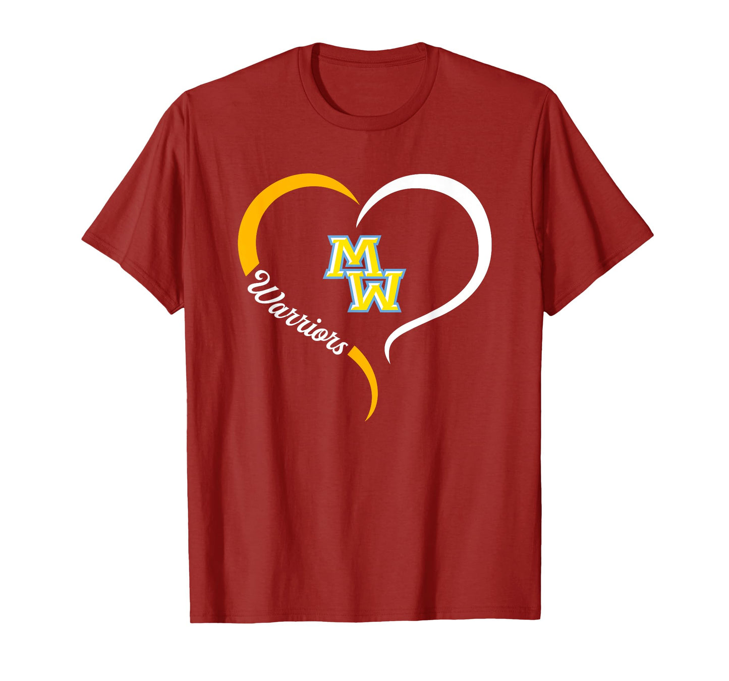 Maine West Warriors Logo Half Heart Slogan HS T-Shirt