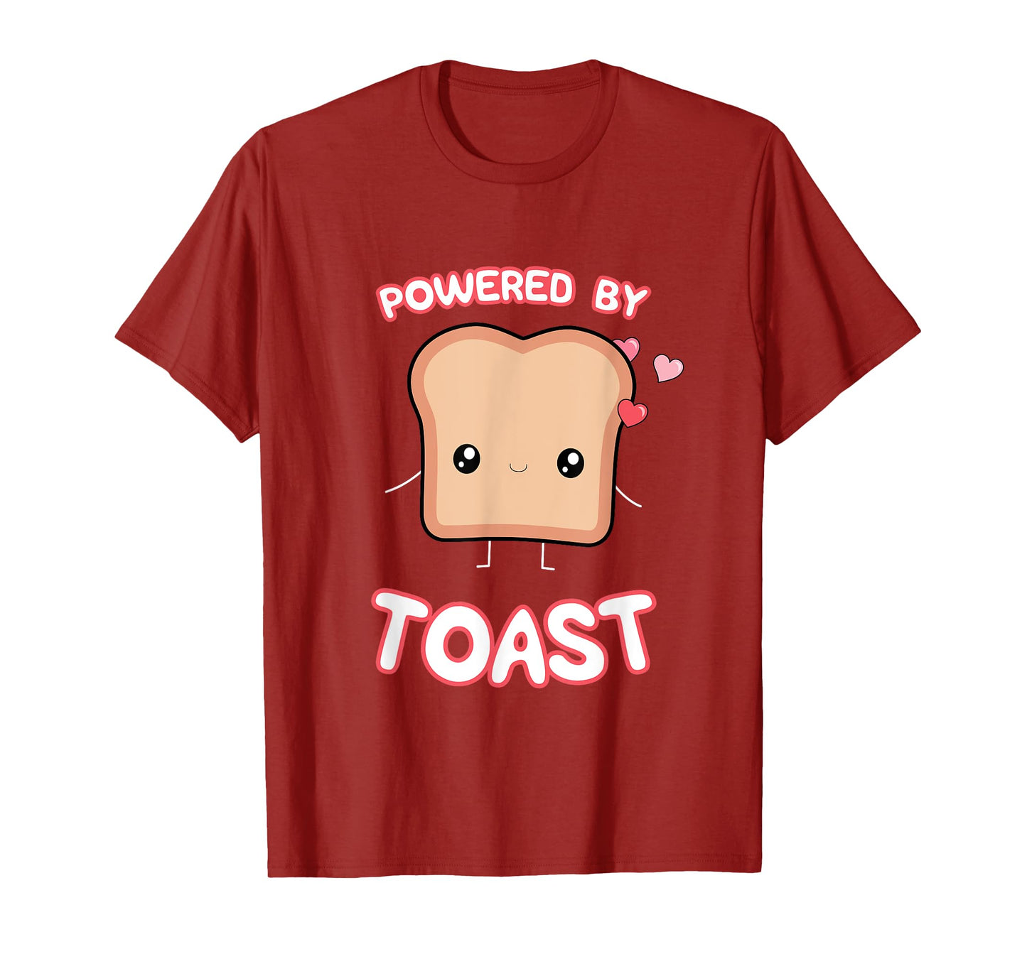 Powered by Toast, Cute Funny Kawaii Toast Lover's Graphic T-Shirt
