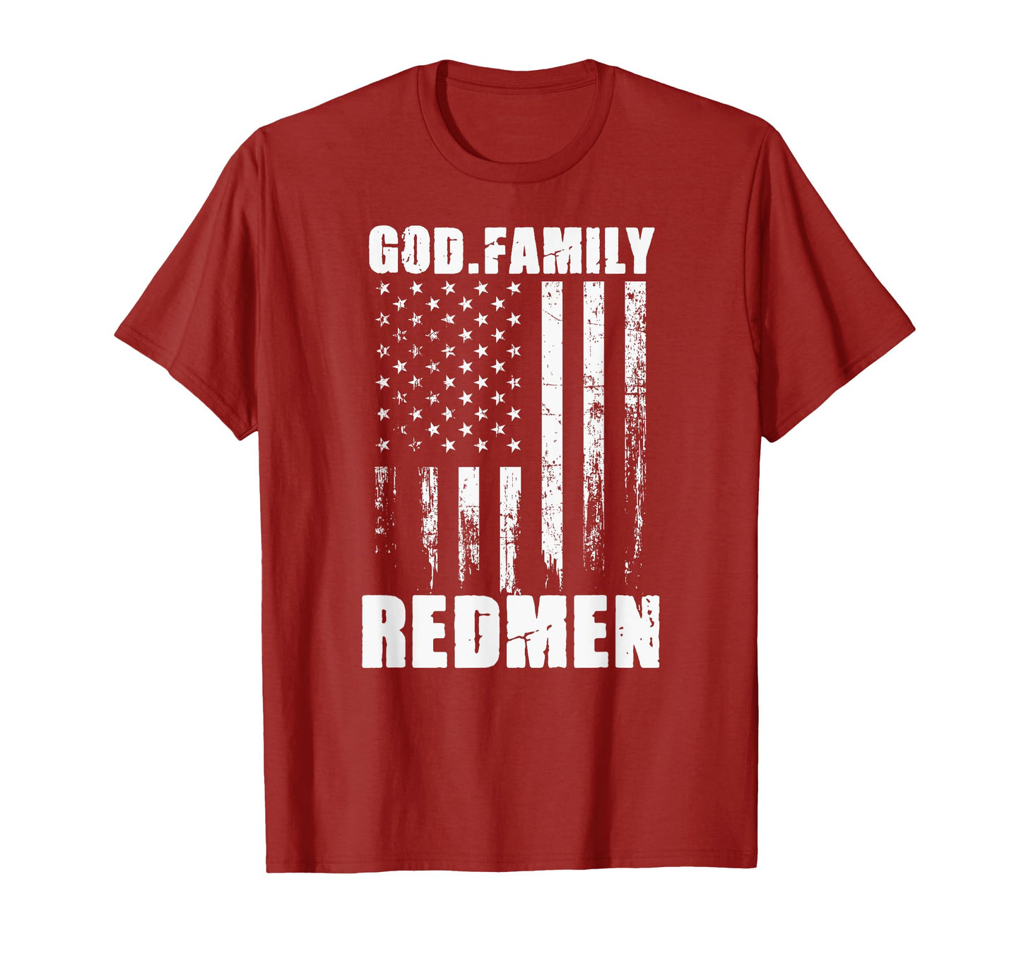 Rock Hill Redmen God. Family. Vintage USA Flag T-Shirt