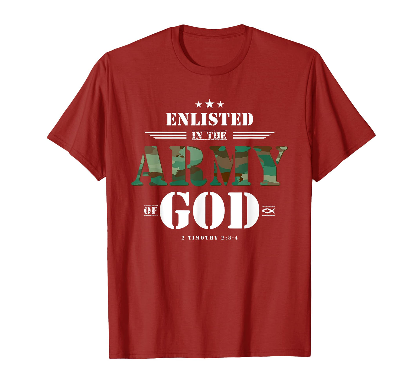 Christian Gifts Religious Bible Verse Scriptures God's Army T-Shirt