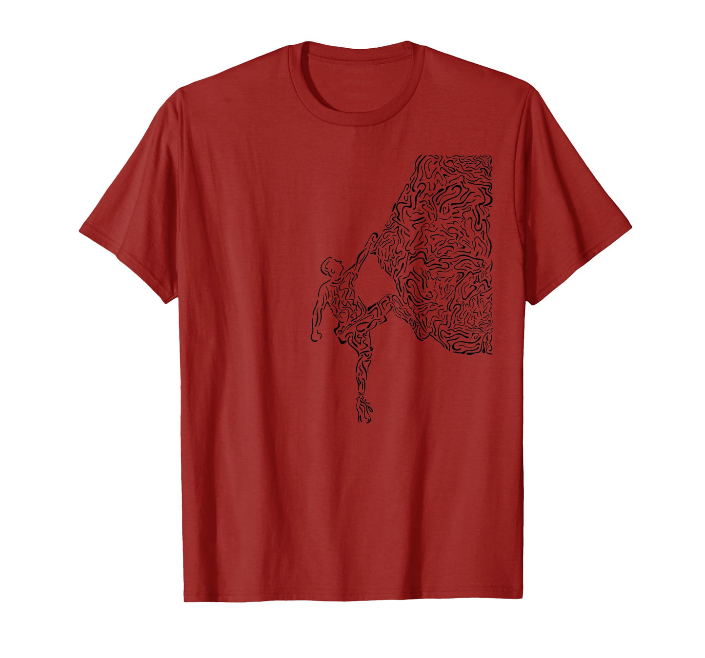 Bouldering Rock Climber Nature Sport Drawing Climbing T-Shirt