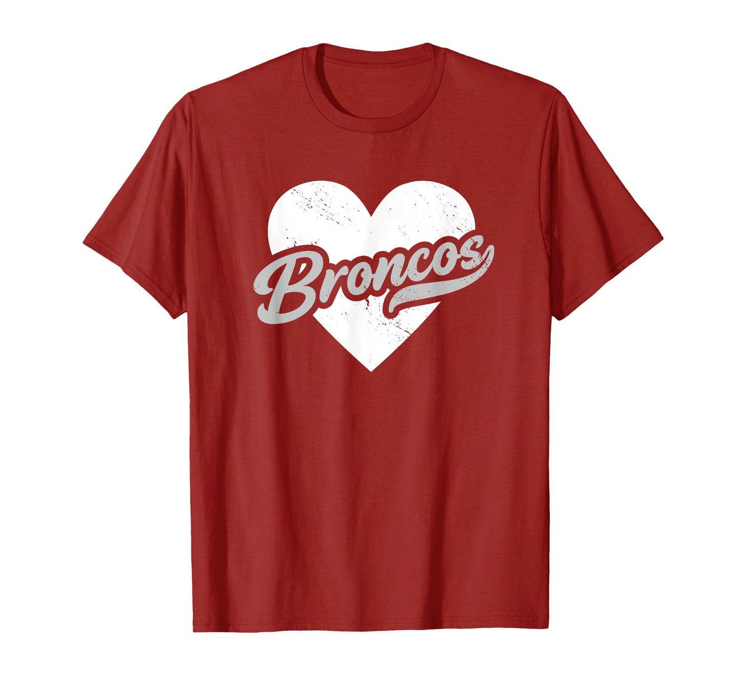 Vintage Broncos High School Go Broncos Pride Heart T-Shirt