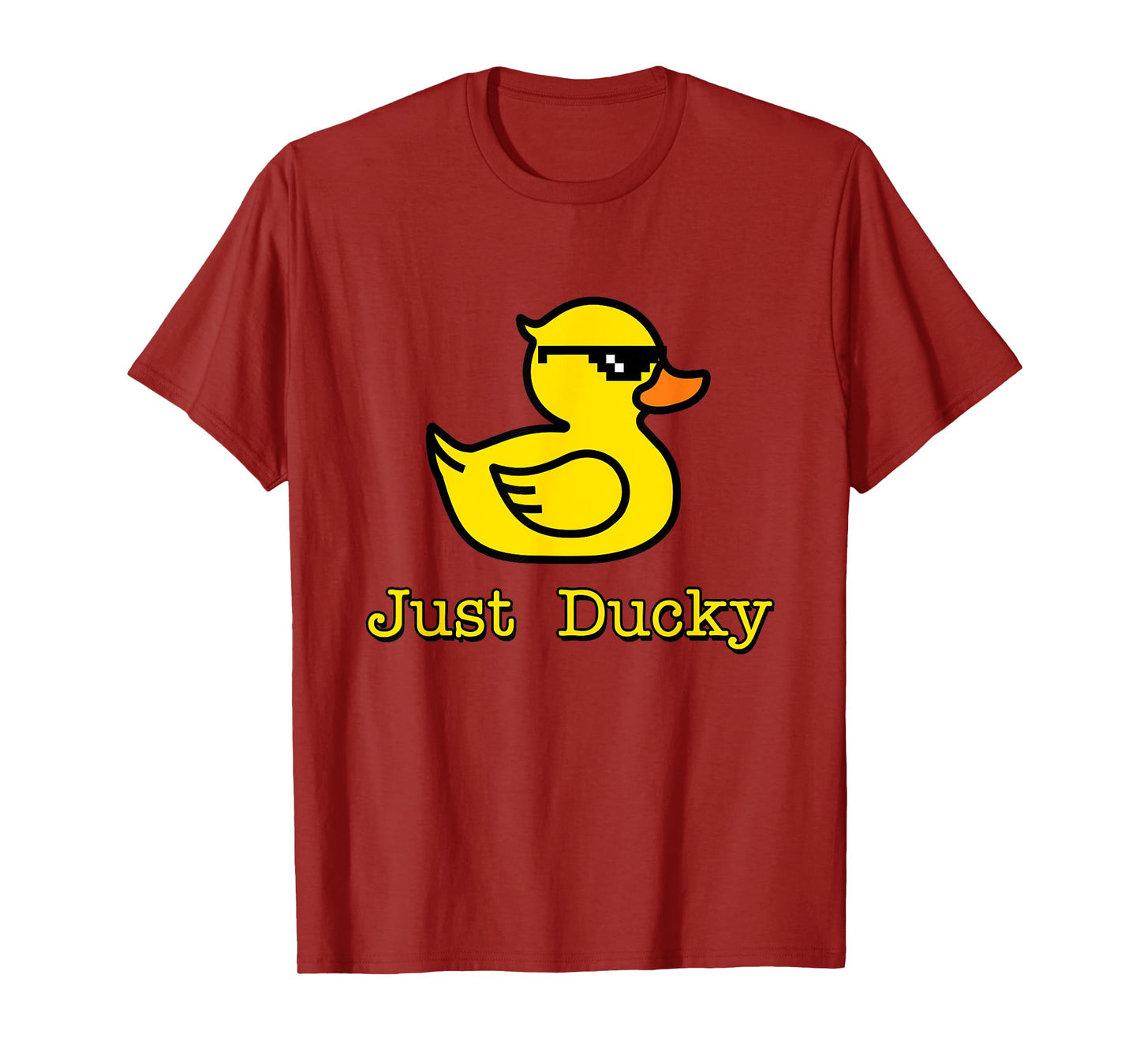 Just Ducky Funny Rubber Yellow Duck Childish Graphic Design T-Shirt