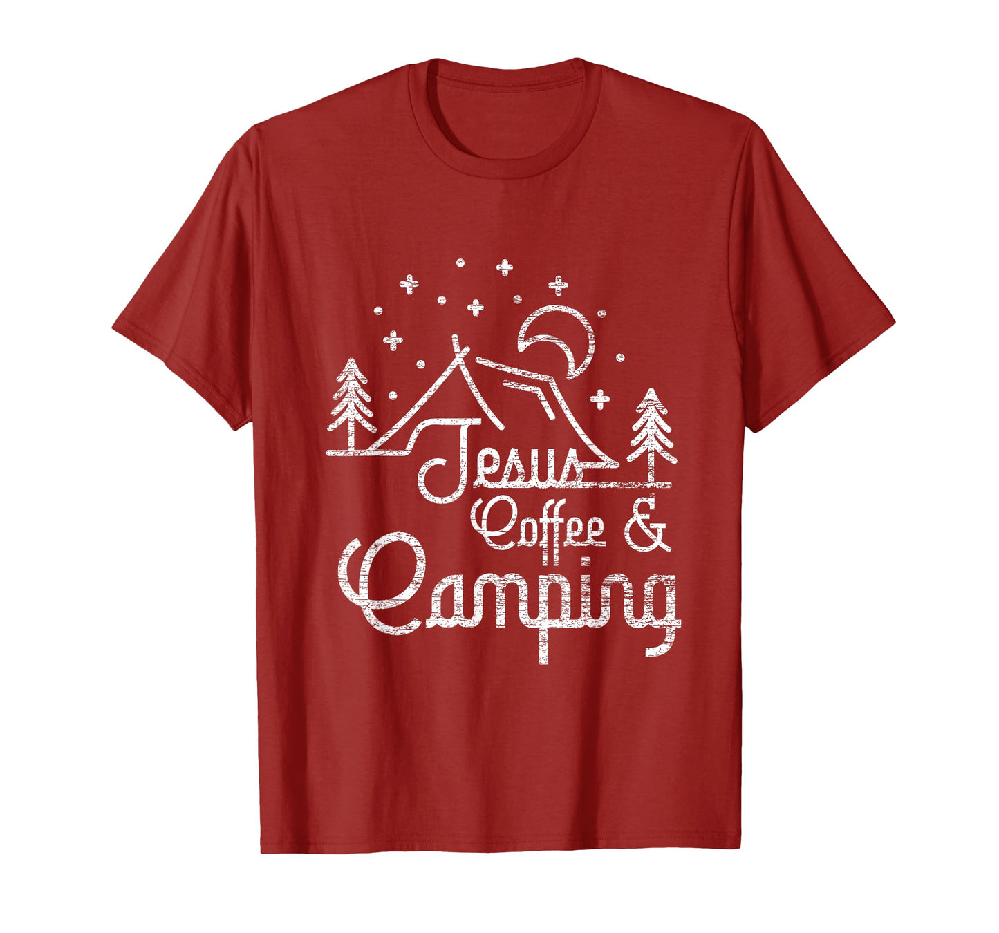 Camping Coffee Camper Camp Lover Christian Jesus T-Shirt