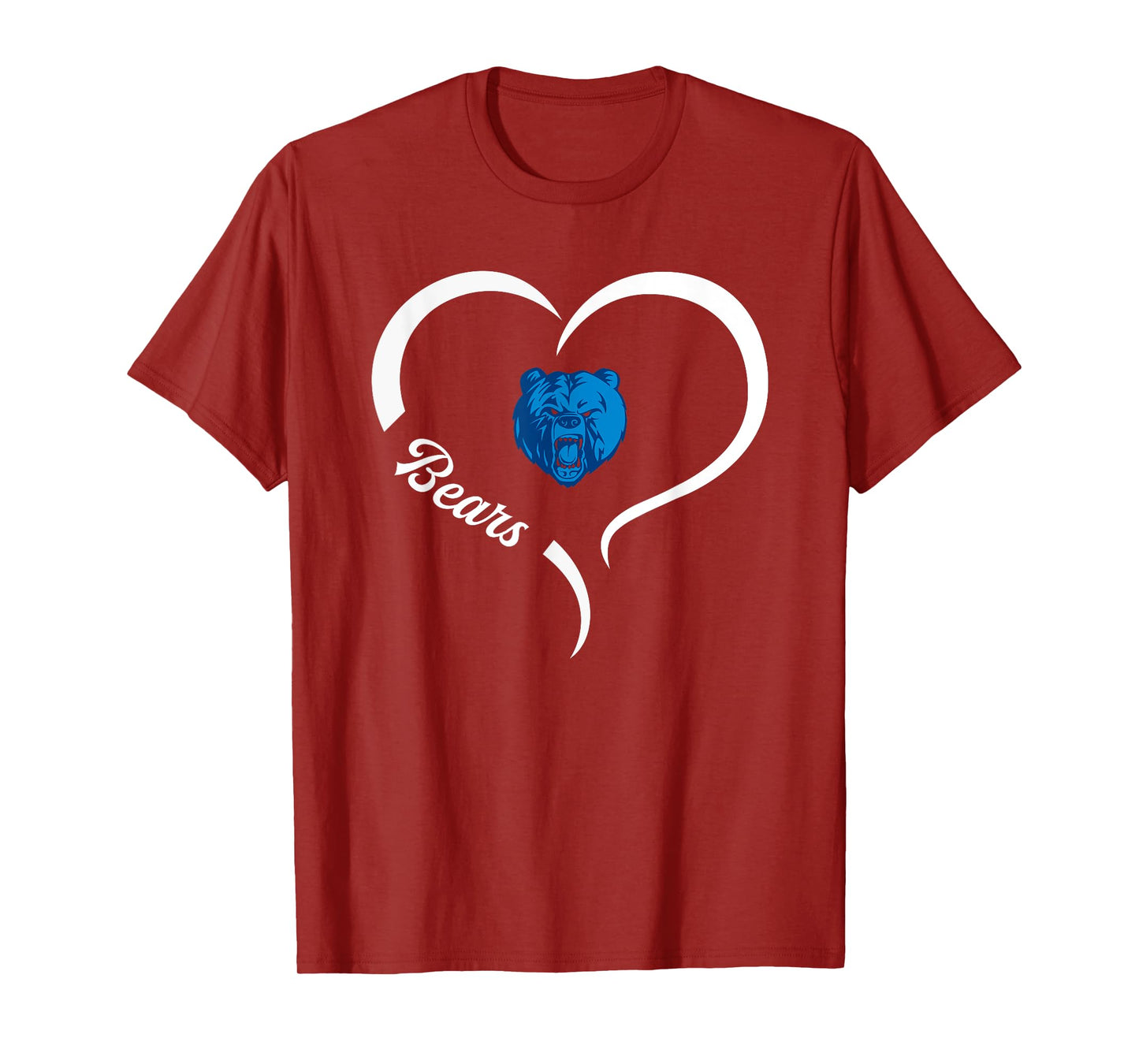 Sylvan Hills Bears Logo Half Heart Slogan HS T-Shirt