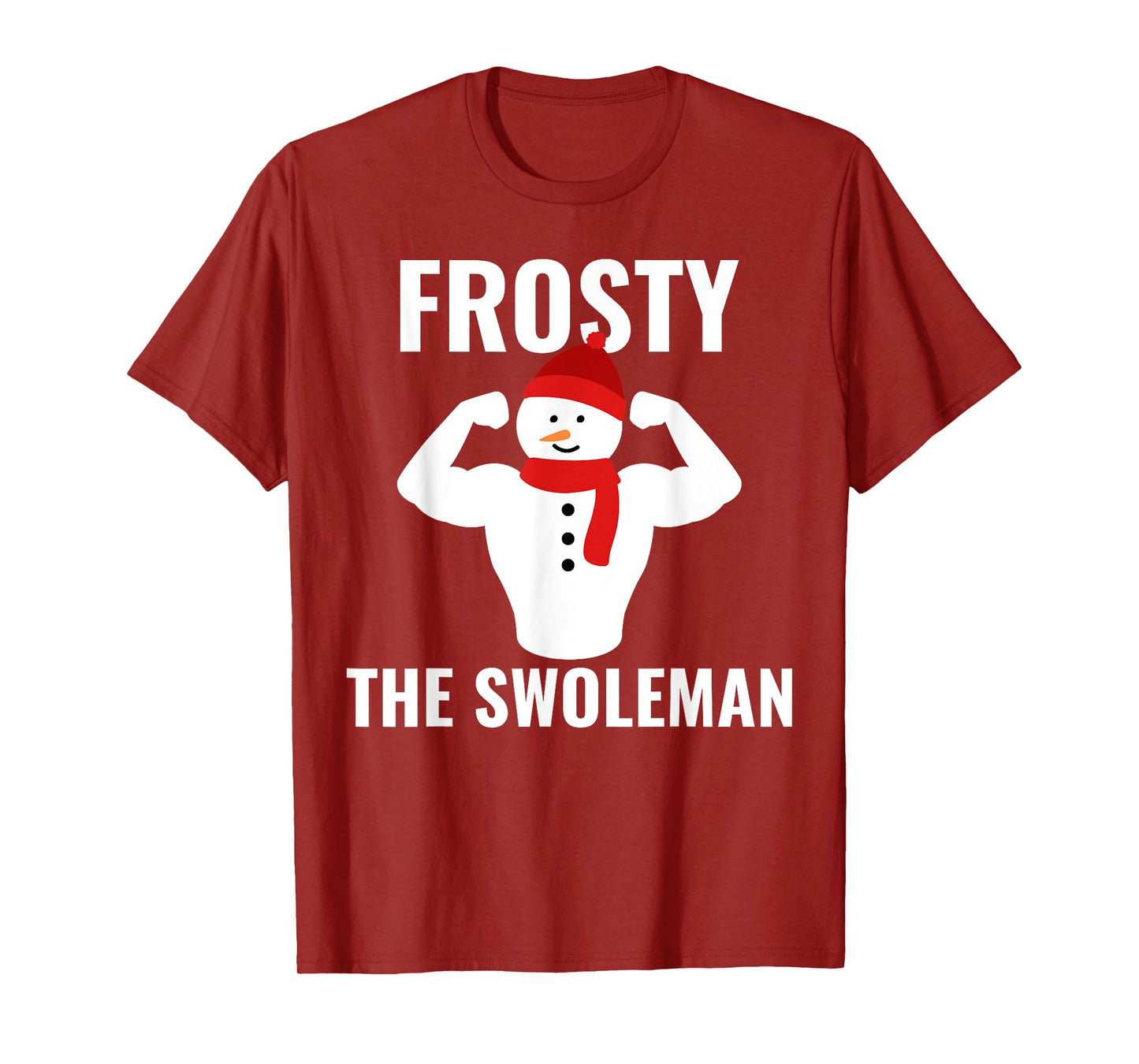 Frosty The Swoleman Snowman Workout Gym Christmas Pajamas T-Shirt