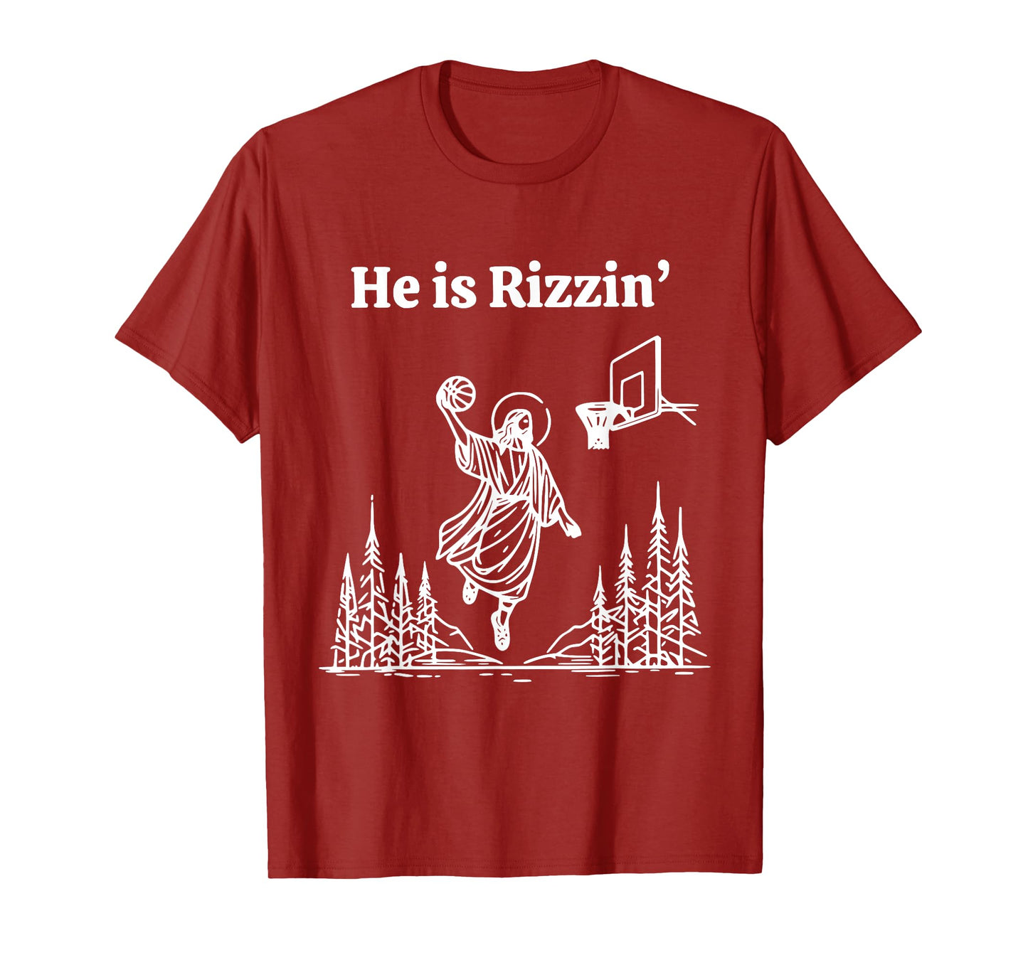 He Is Rizzing Jesus Slam Dunk Basketball Religious Tees T-Shirt