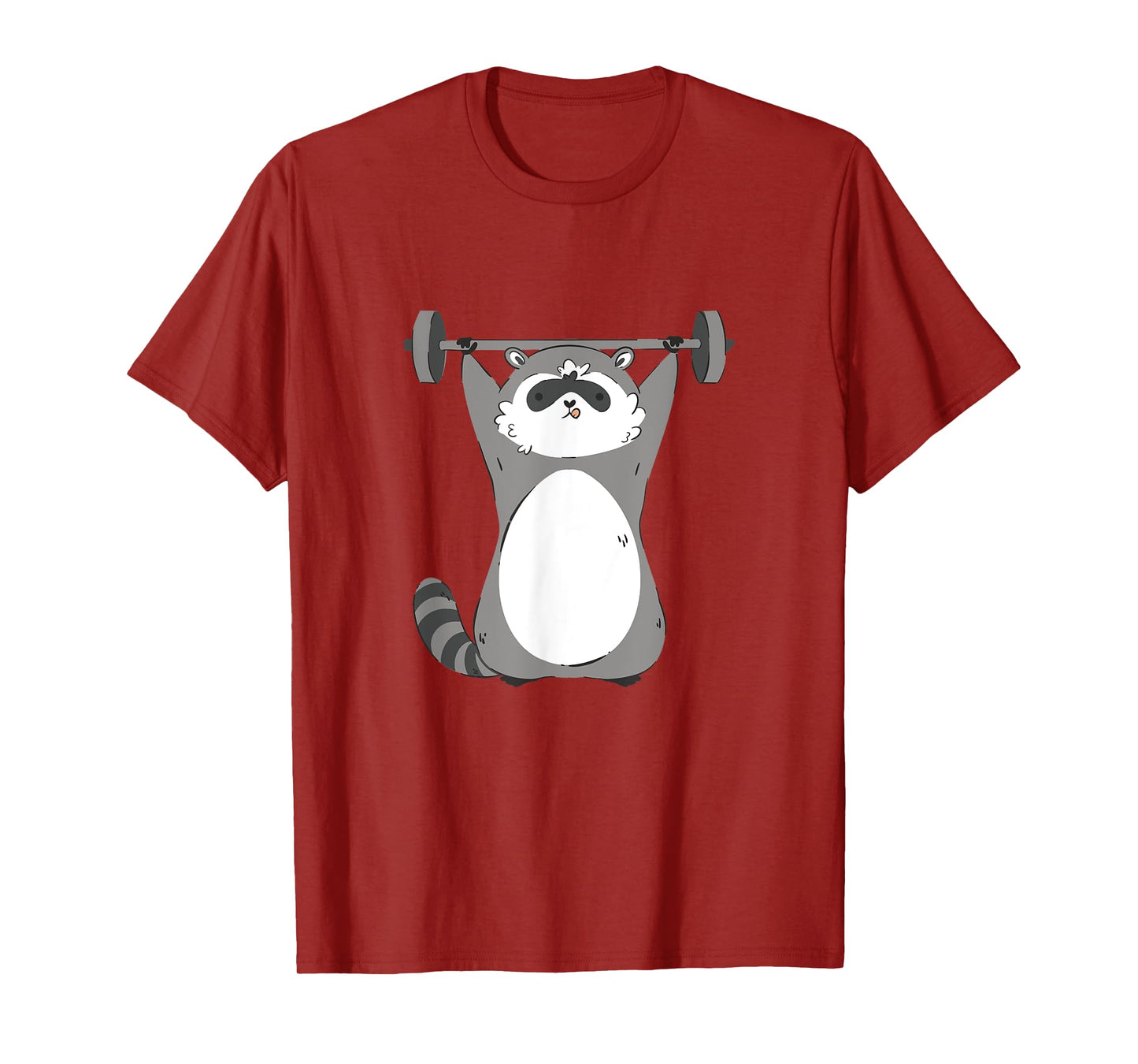 Raccoon Weightlifting Funny Cartoon Gym Graphic T-Shirt