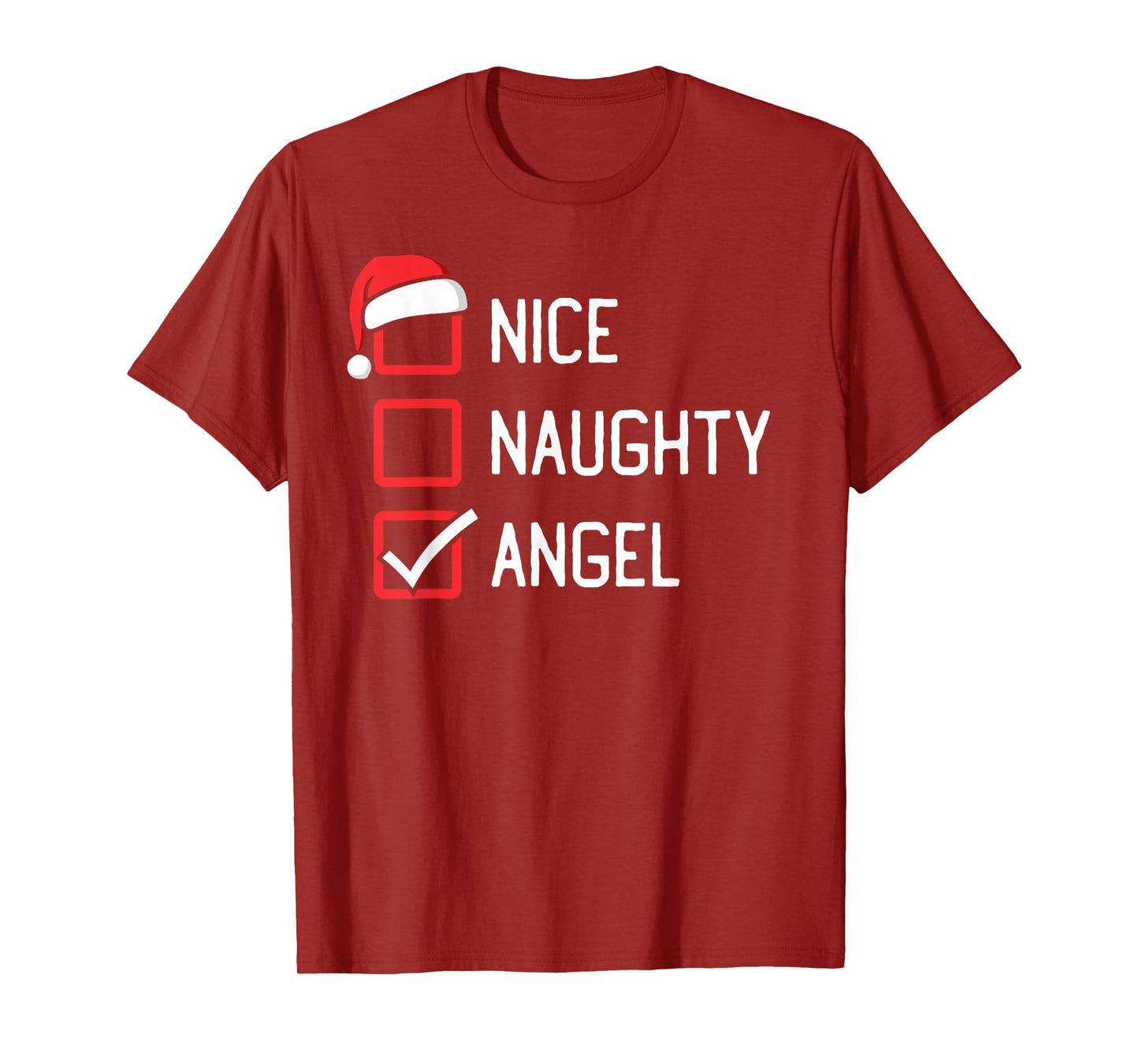 Nice Naughty List Angel Christmas T-Shirt