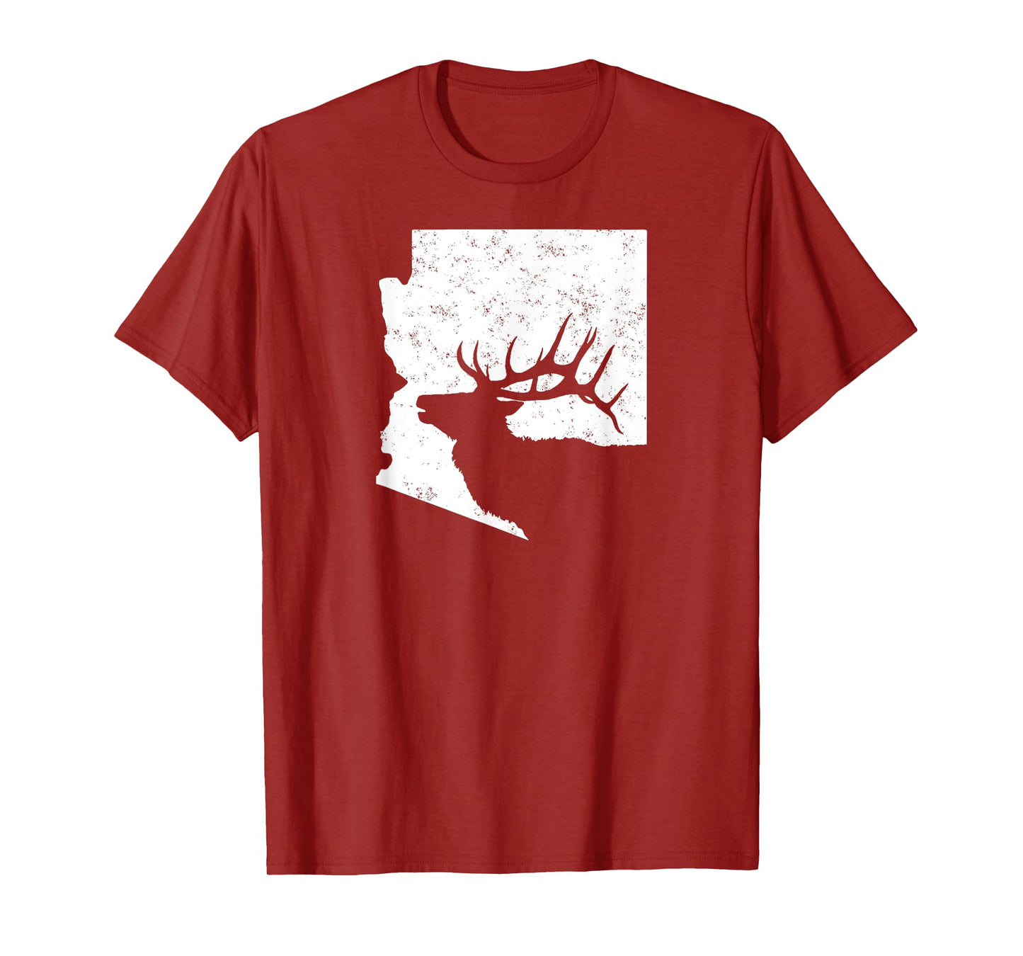 Arizona Elk Hunting Shirt - Bull Elk AZ State Shape T-Shirt