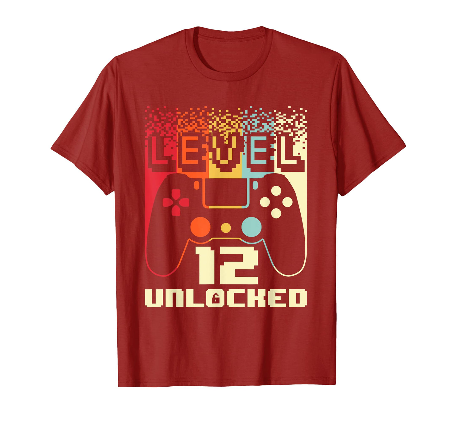 12th Birthday For Boys Level 12 Unlocked Gamer 12 Year Old T-Shirt