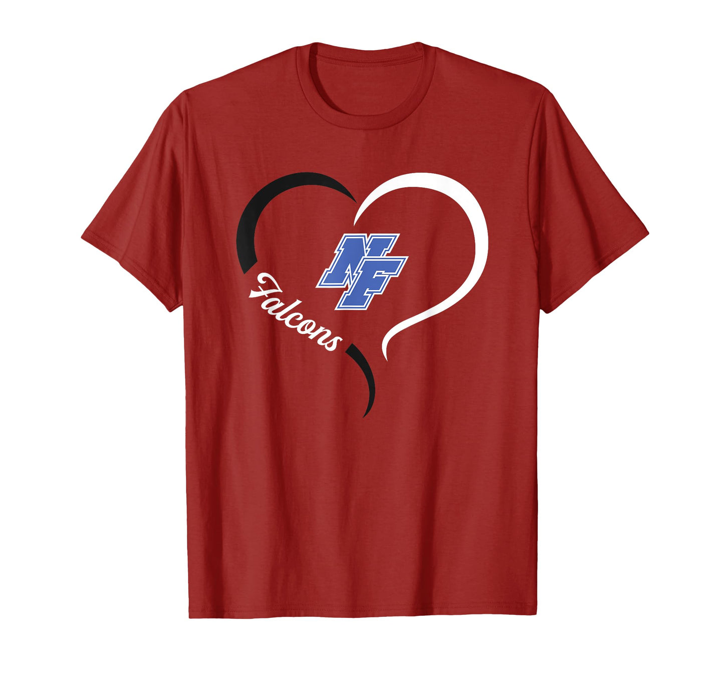 North Forney Falcons Logo Half Heart Slogan HS T-Shirt