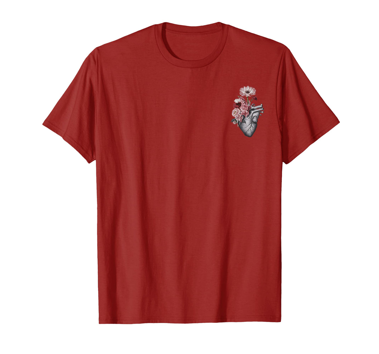 Vintage Anatomical Heart and Flowers T-Shirt