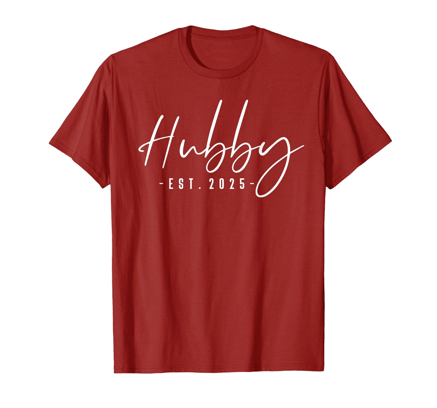 Hubby Est 2025 Just Married Honeymoon Husband Wedding Couple T-Shirt