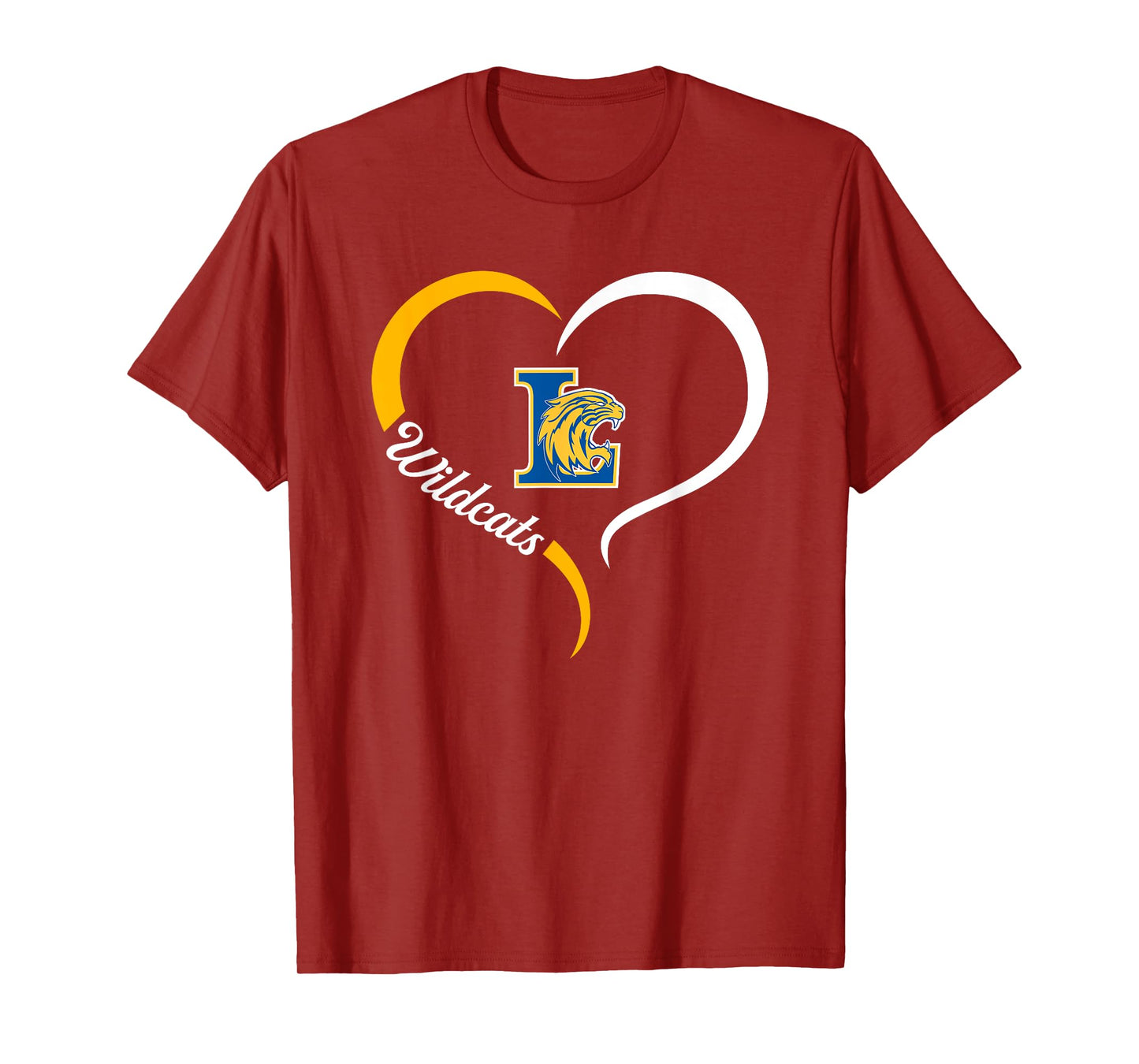 Lexington Wildcats Logo Half Heart Slogan HS T-Shirt